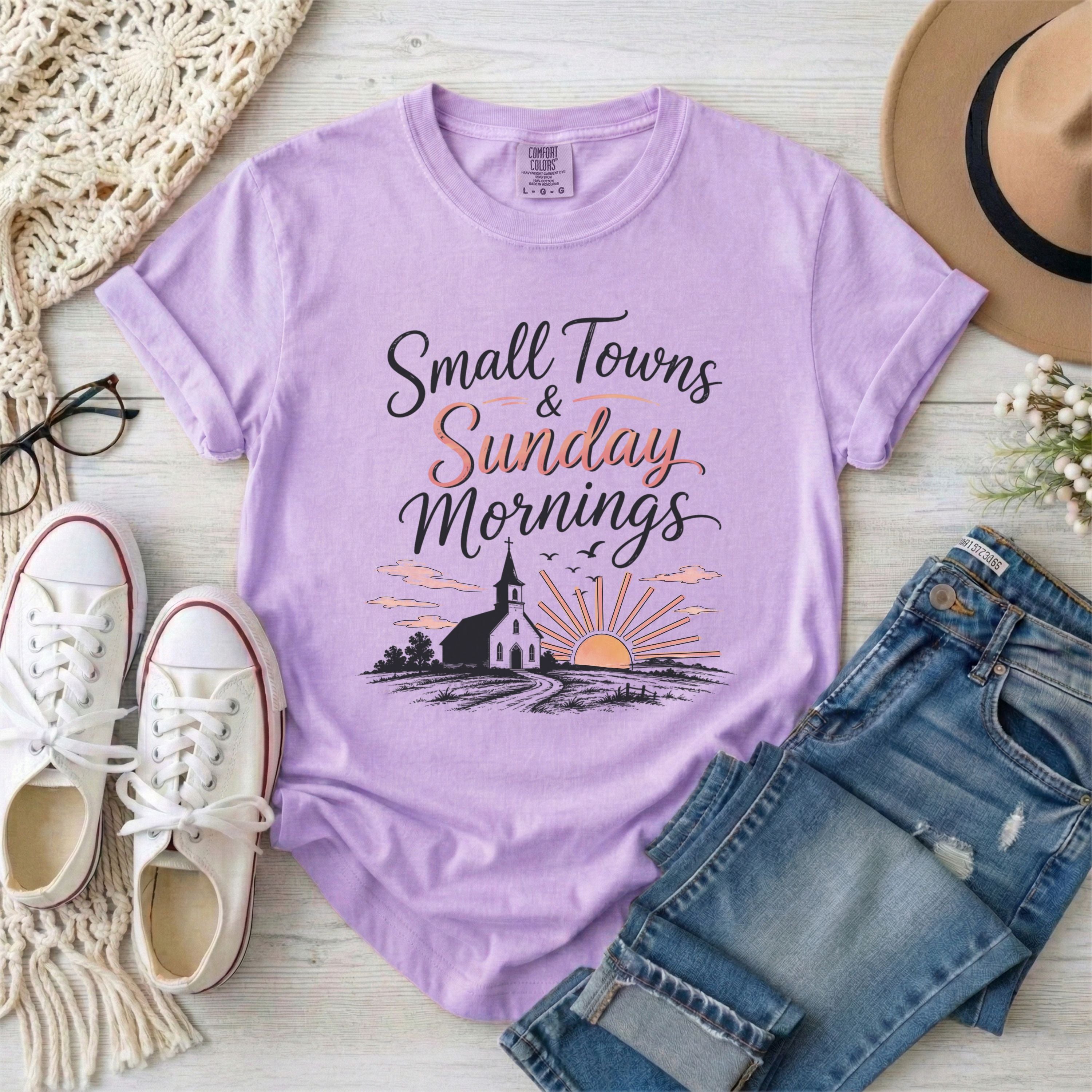 Small Towns & Sunday Mornings Christian T-shirt