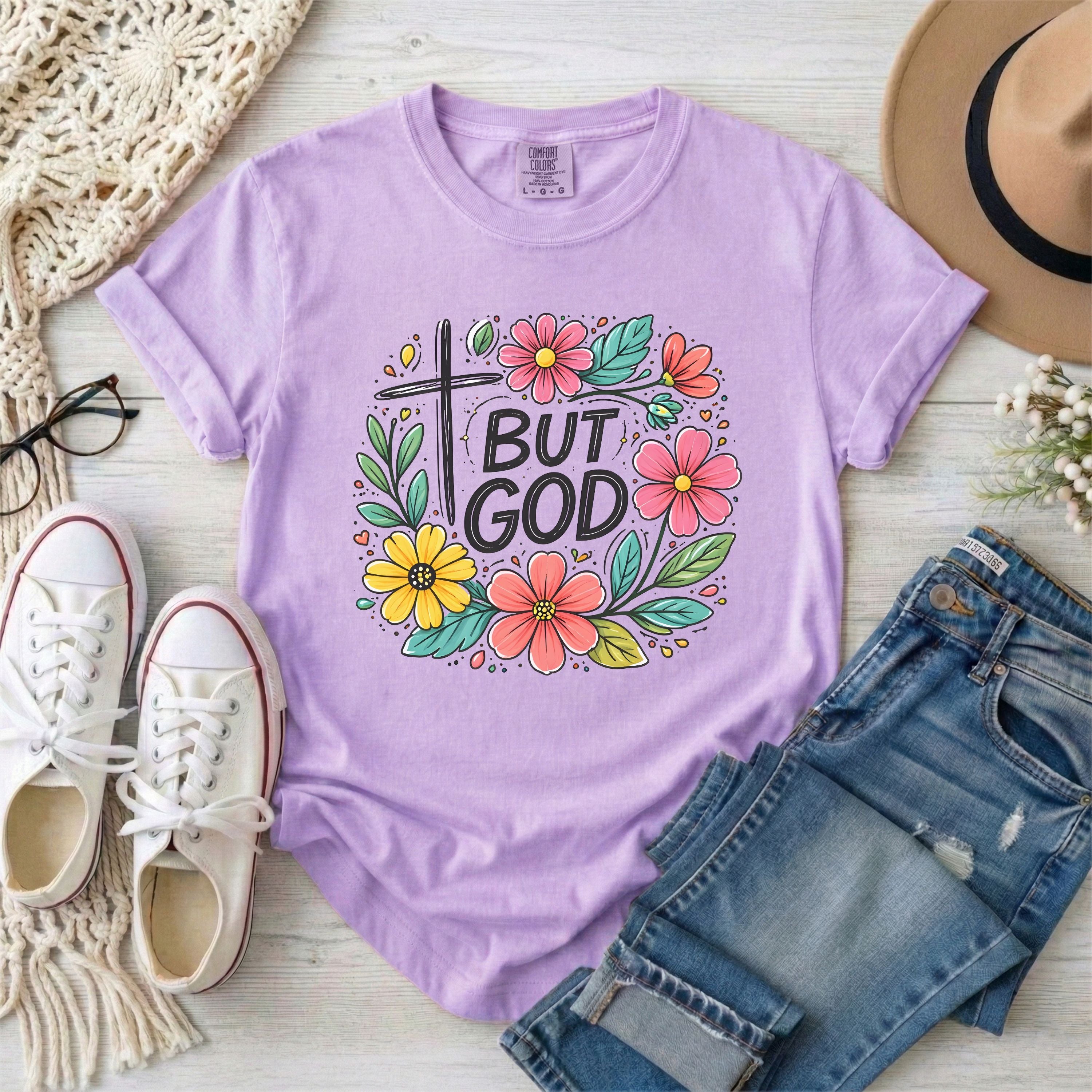 But God Christian Floral T-Shirt