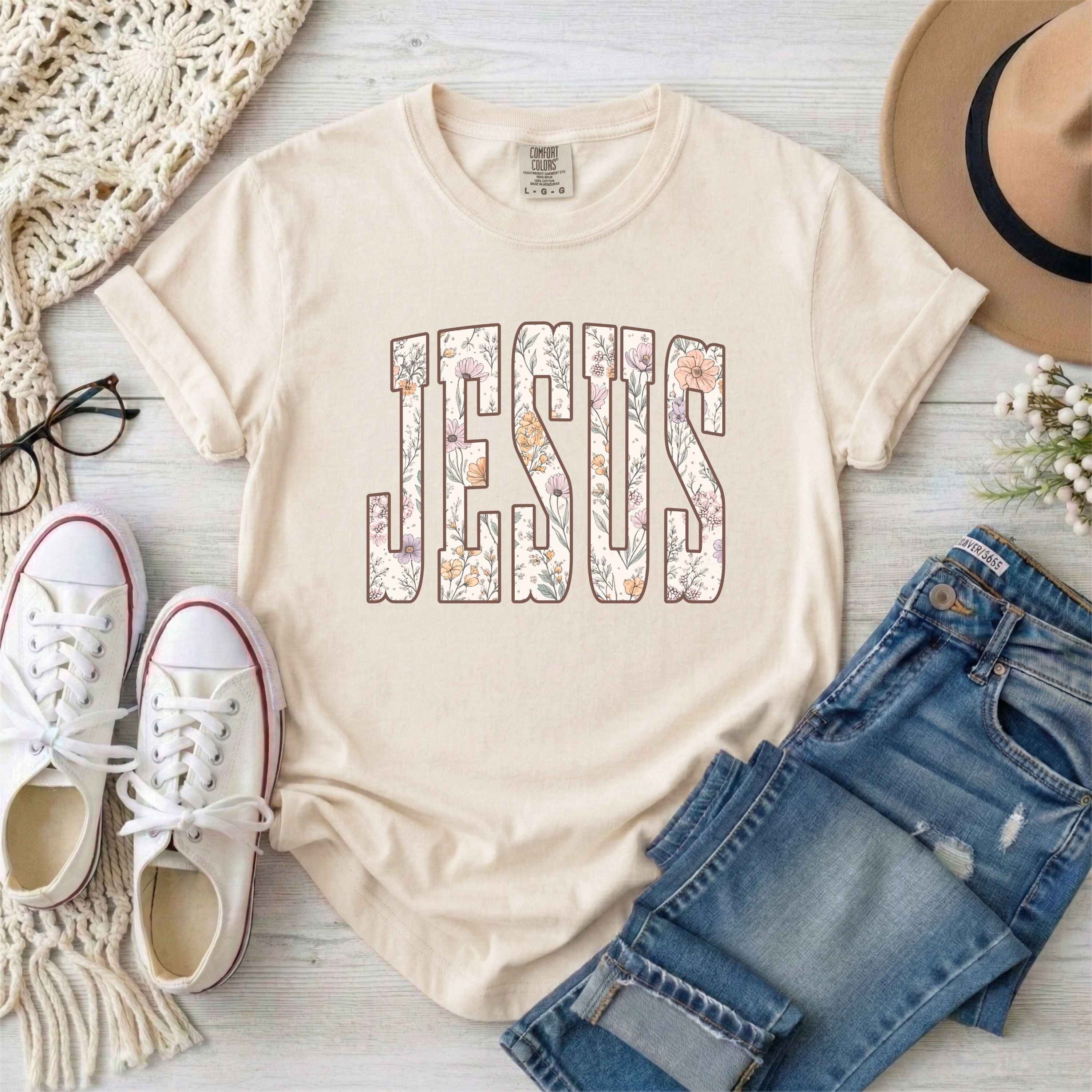 Floral Jesus T-Shirt