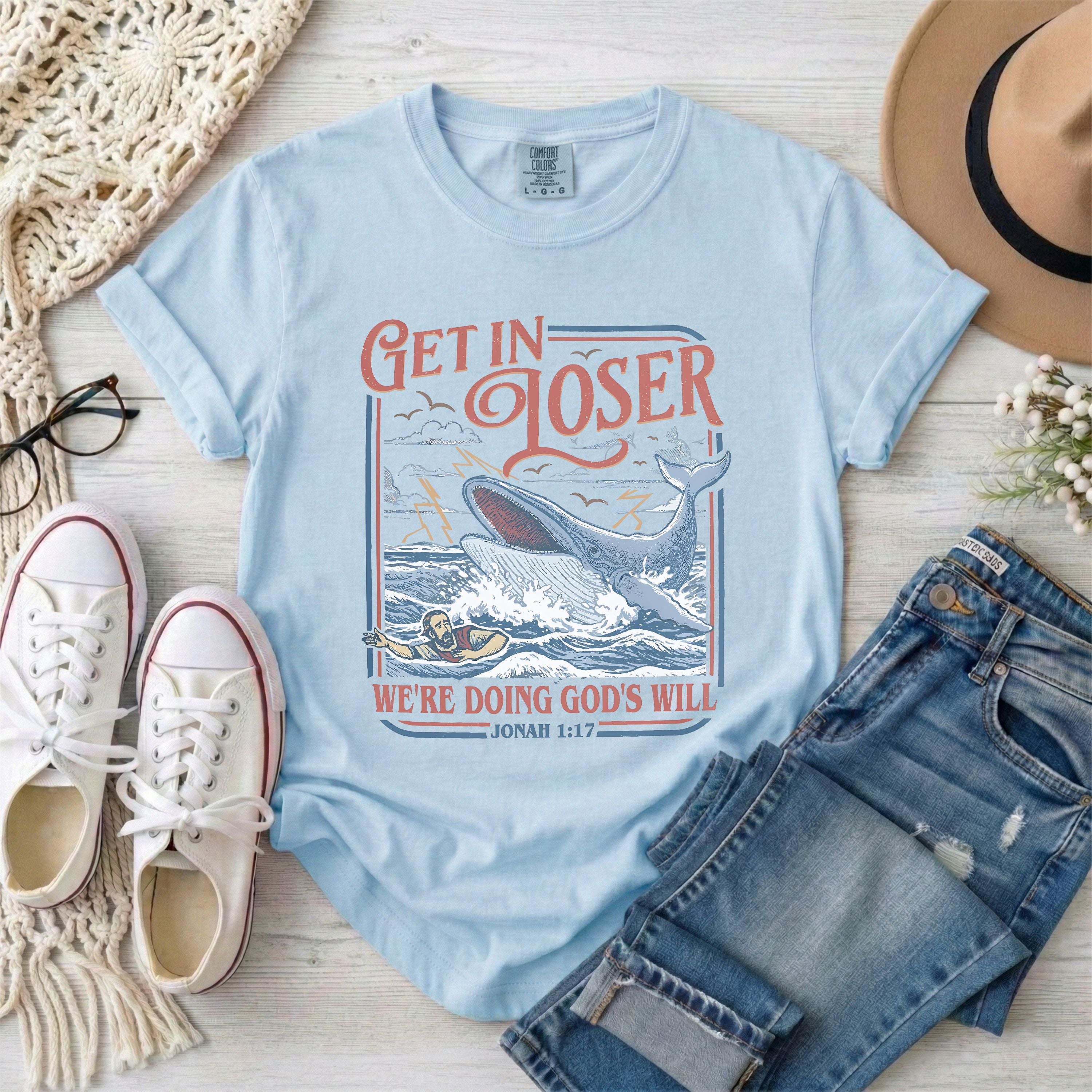 Get in Loser Jonah 1:17 Funny Christian T-Shirt