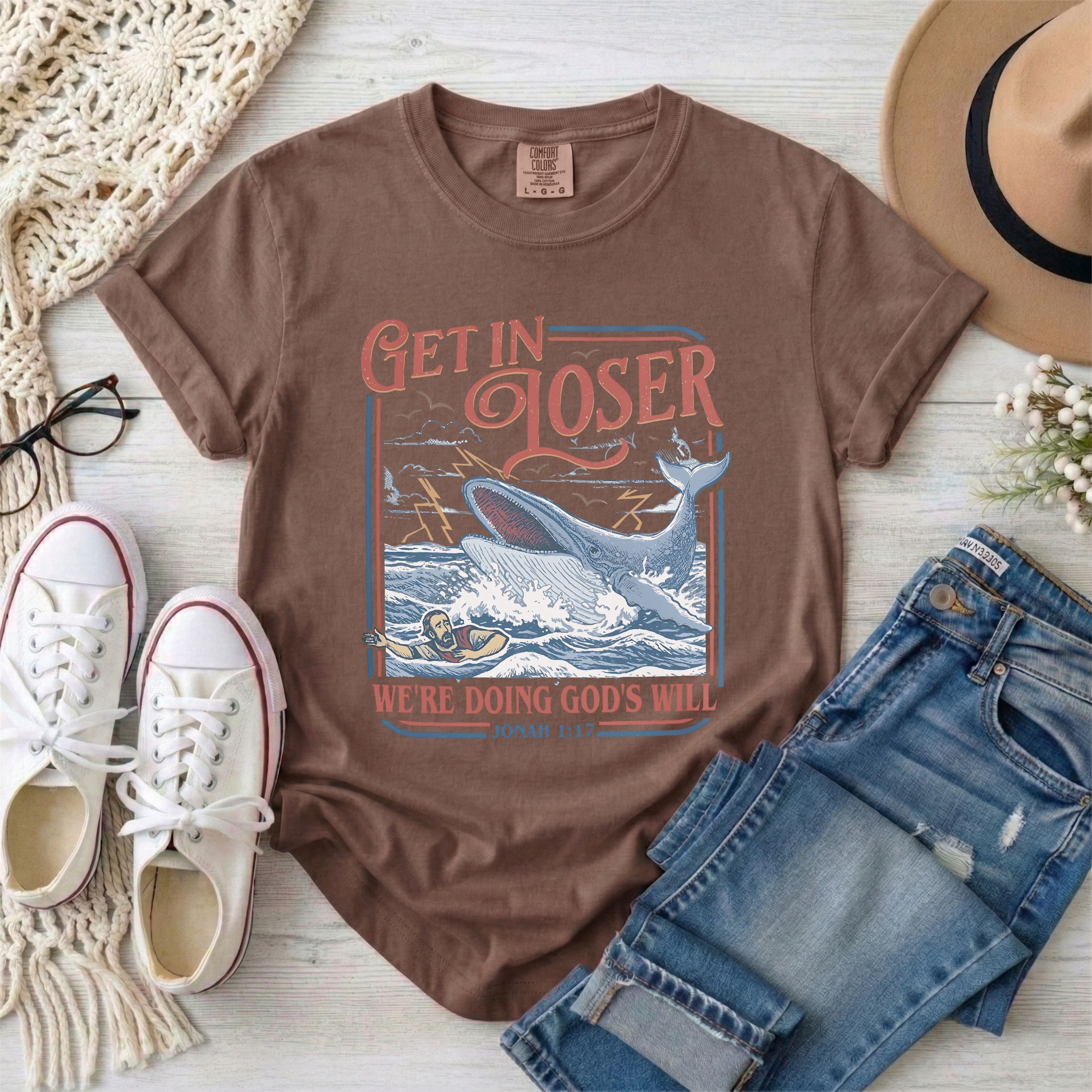 Get in Loser Jonah 1:17 Funny Christian T-Shirt