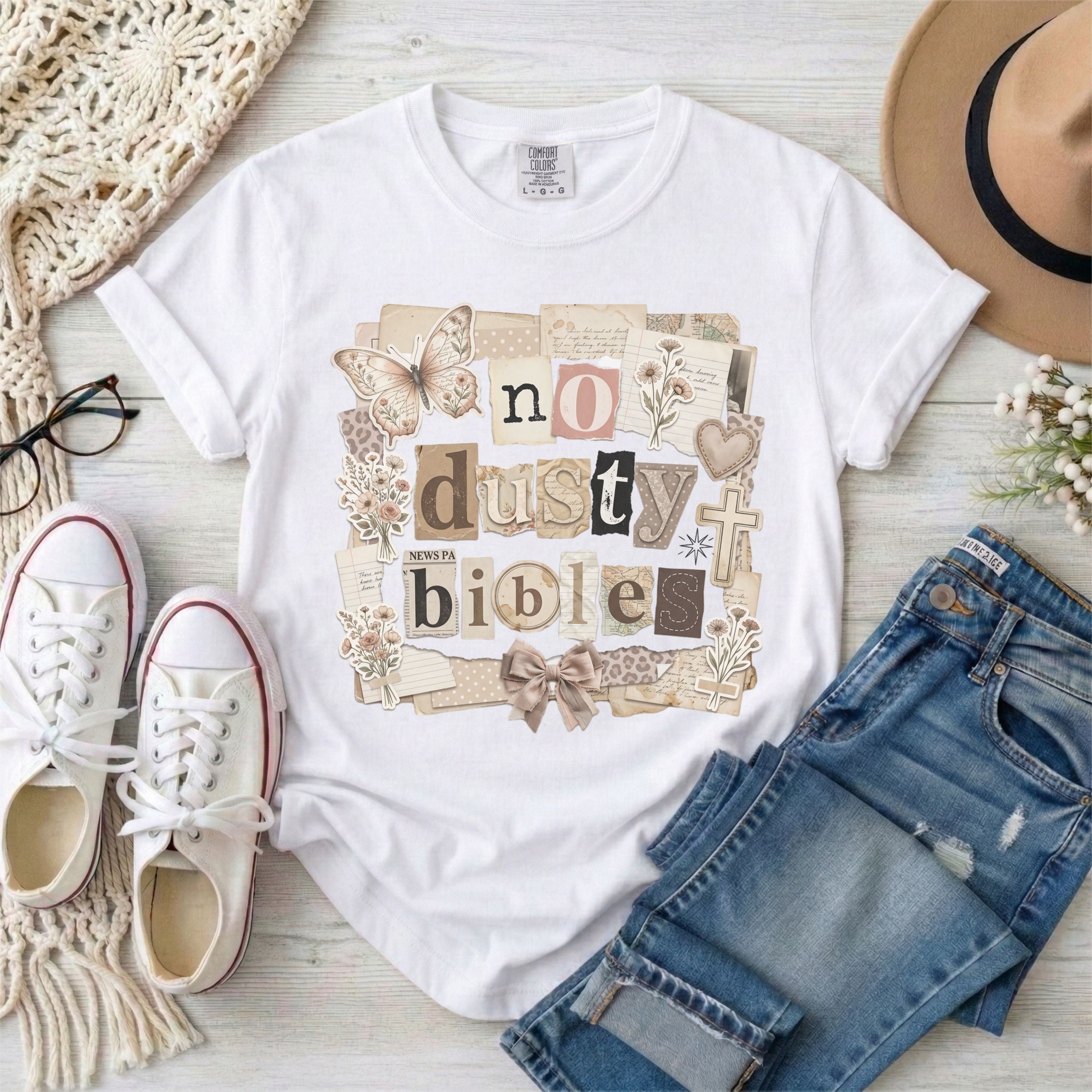 No Dusty Bibles Vintage CollageT-Shirt