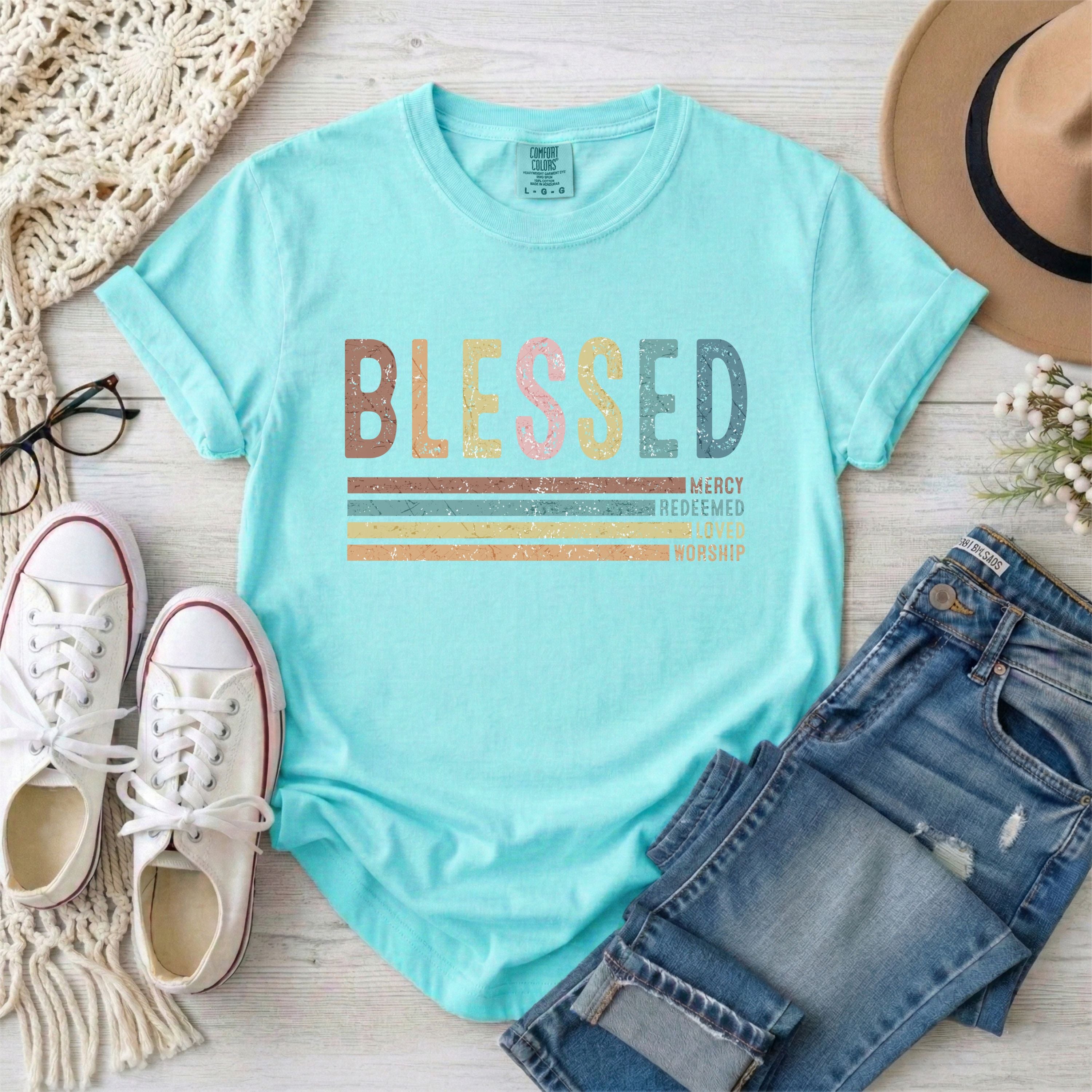Retro Blessed Christian T-Shirt