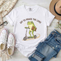 Off to Praise the Lord Funny Frog T-Shirt