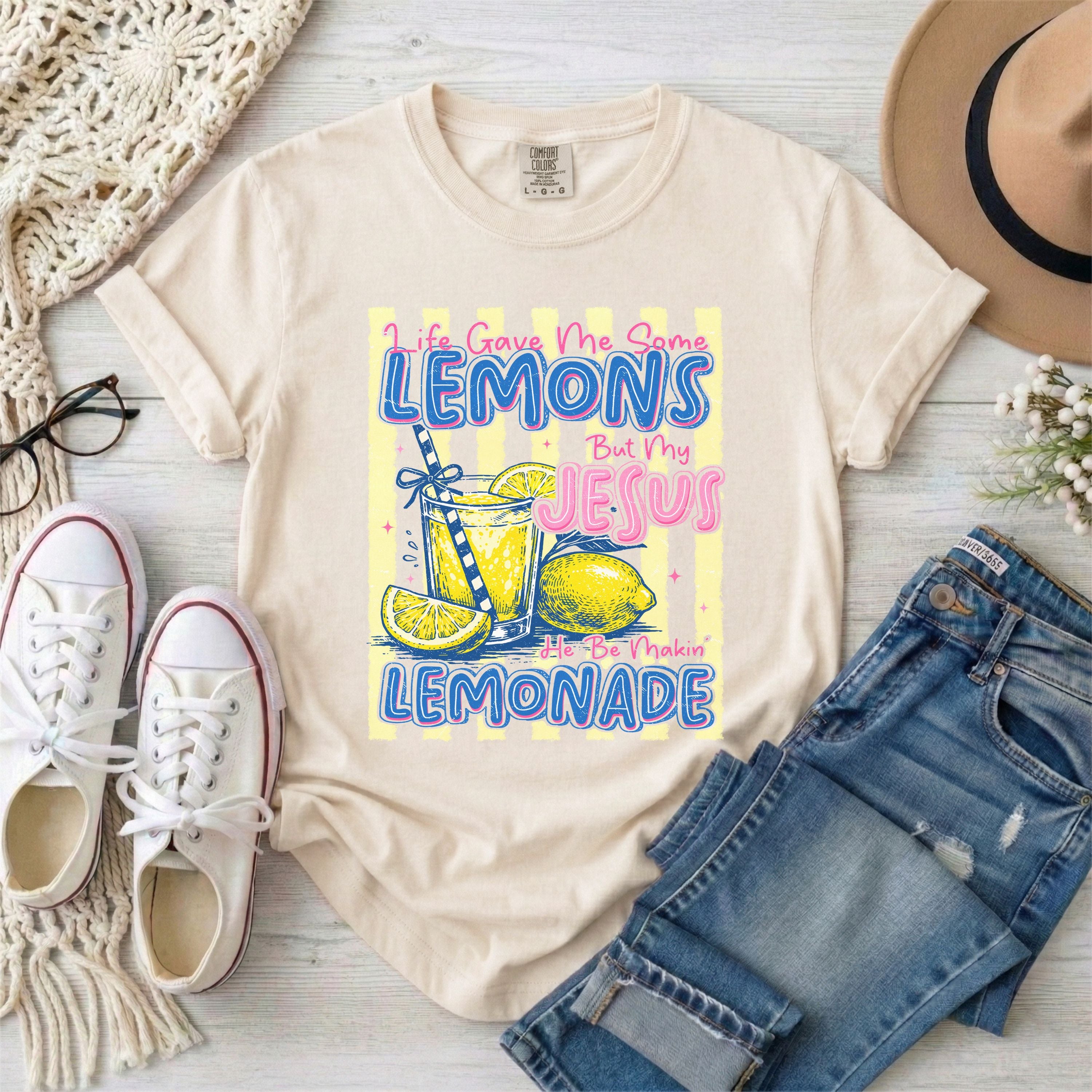 Life Gave Me Lemons But My Jesus Makes Lemonade Funny Christian T-Shirt