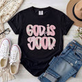 God is Good Pink Preppy Coquette T-Shirt
