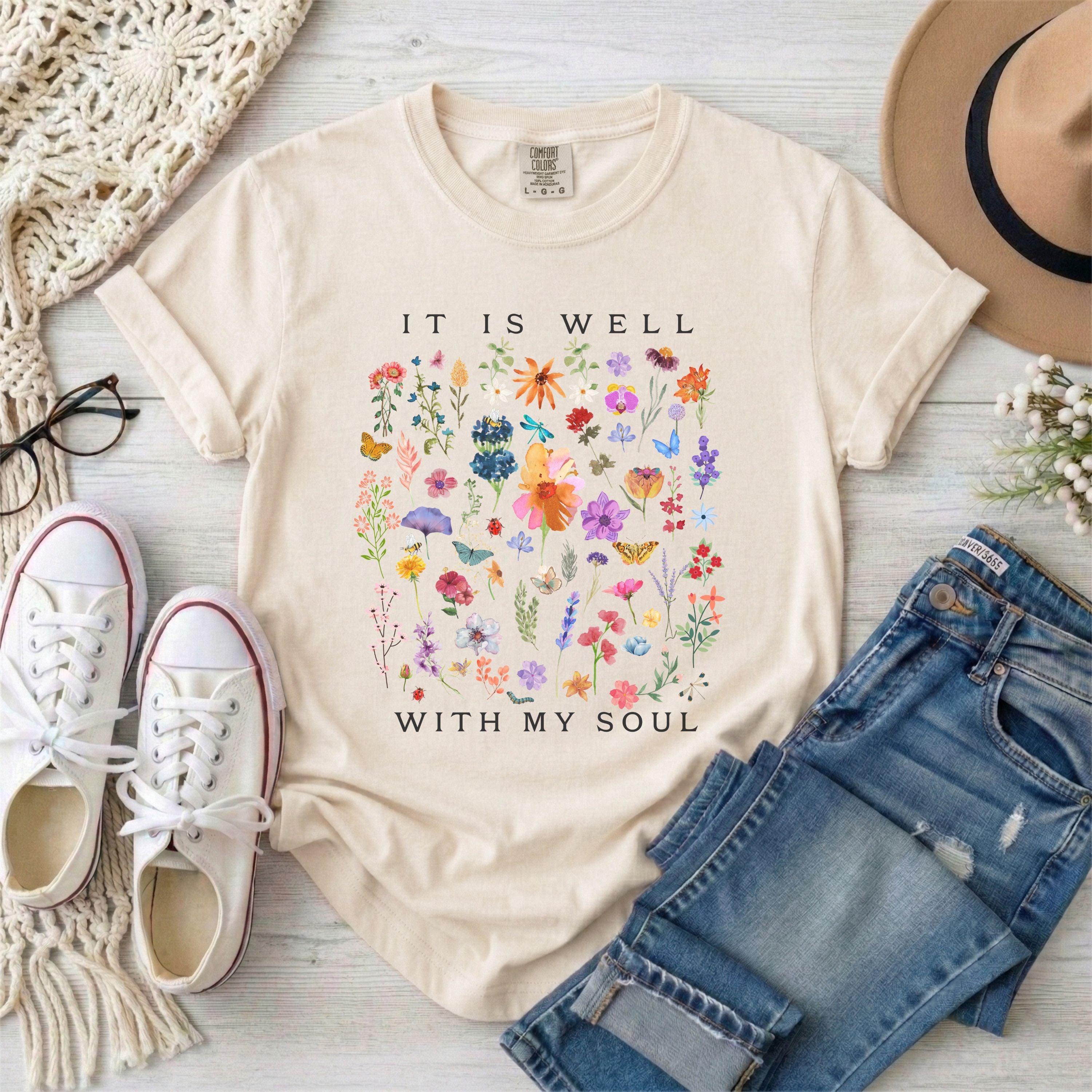 It Is Well With My Soul Floral T-Shirt