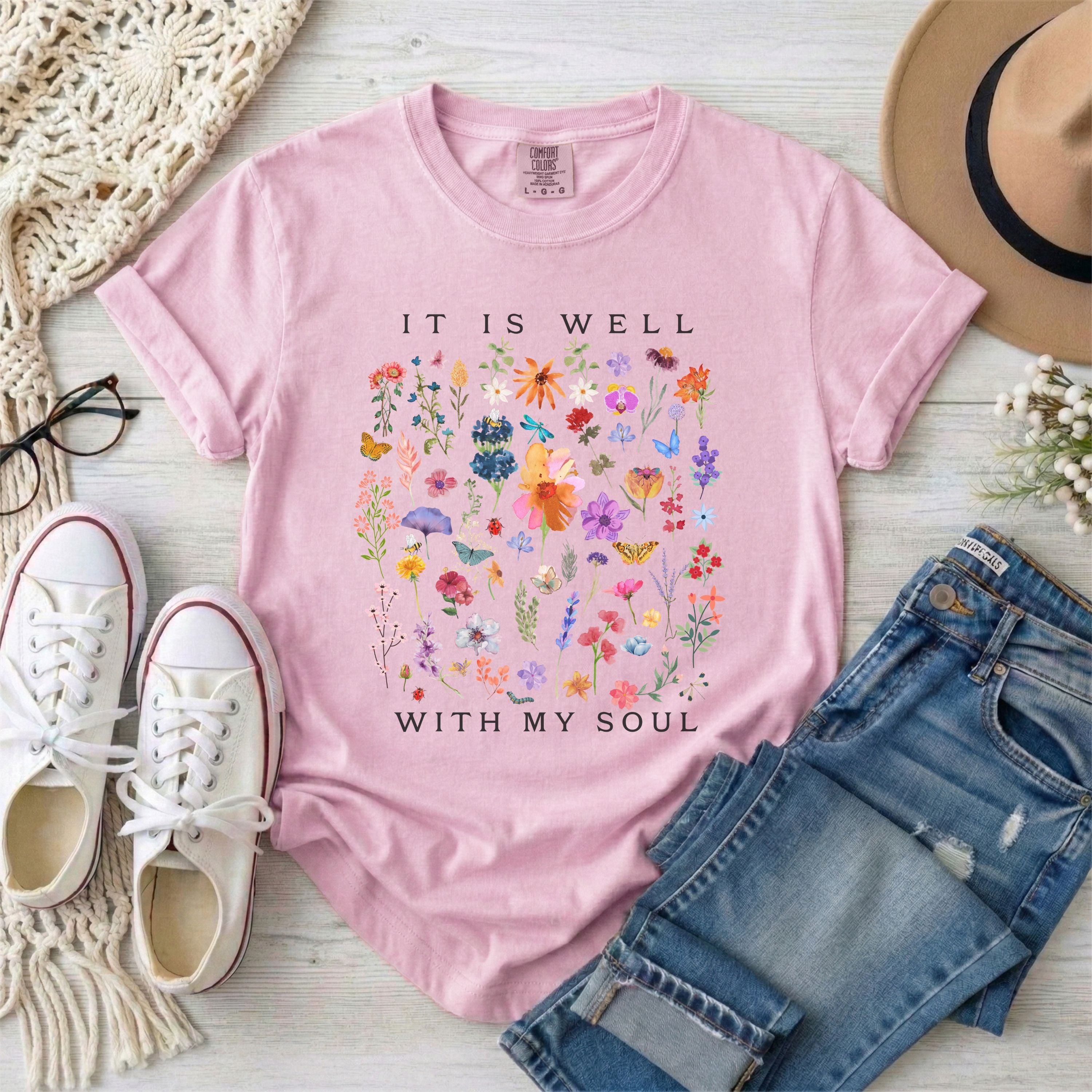 It Is Well With My Soul Floral T-Shirt