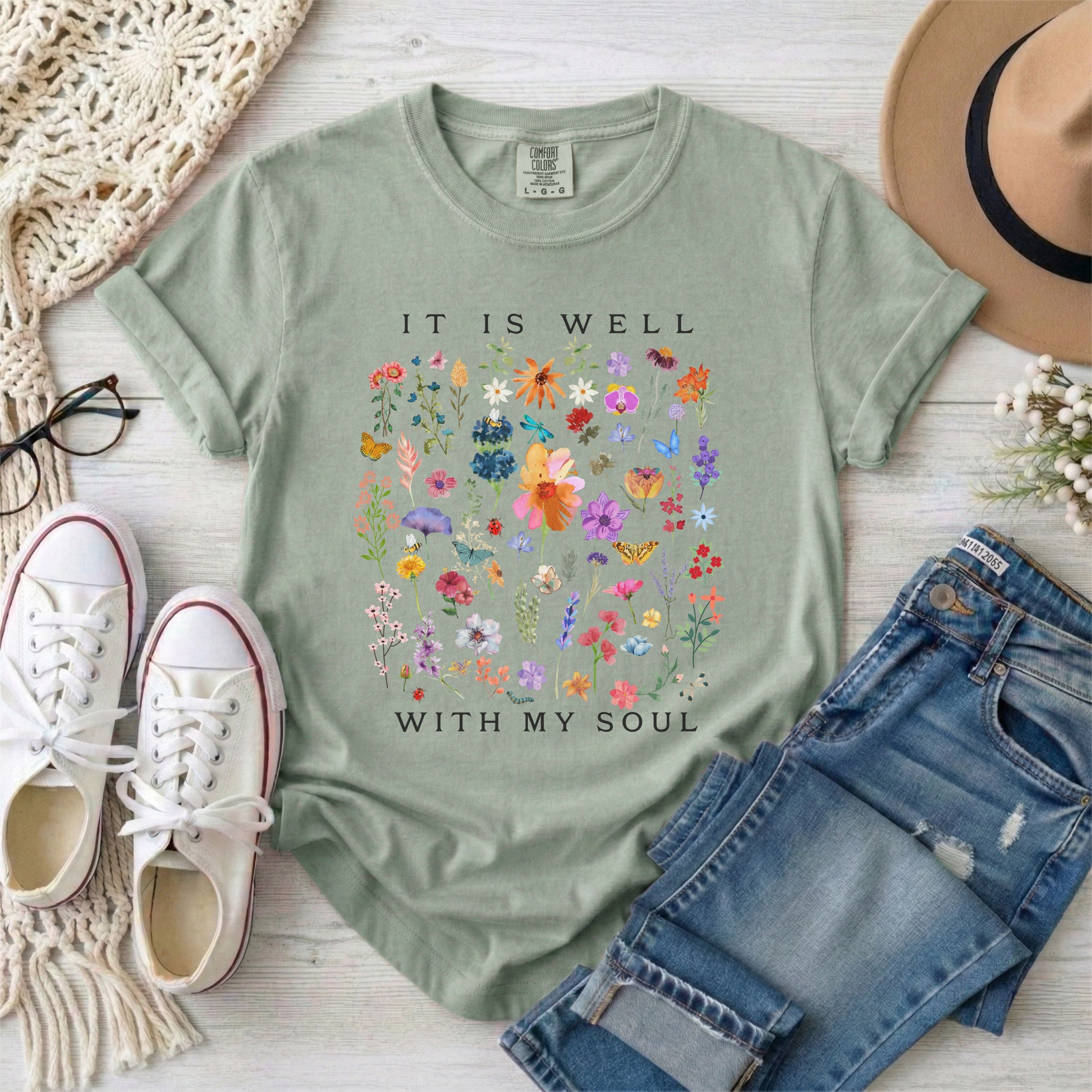It Is Well With My Soul Floral T-Shirt