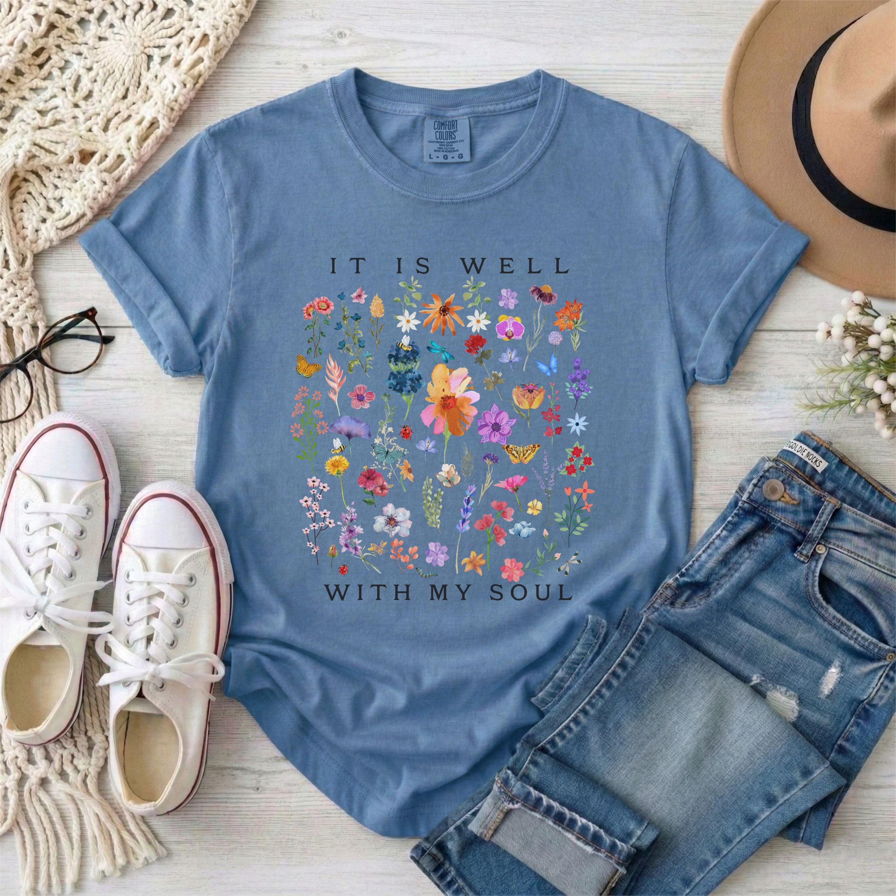 It Is Well With My Soul Floral T-Shirt