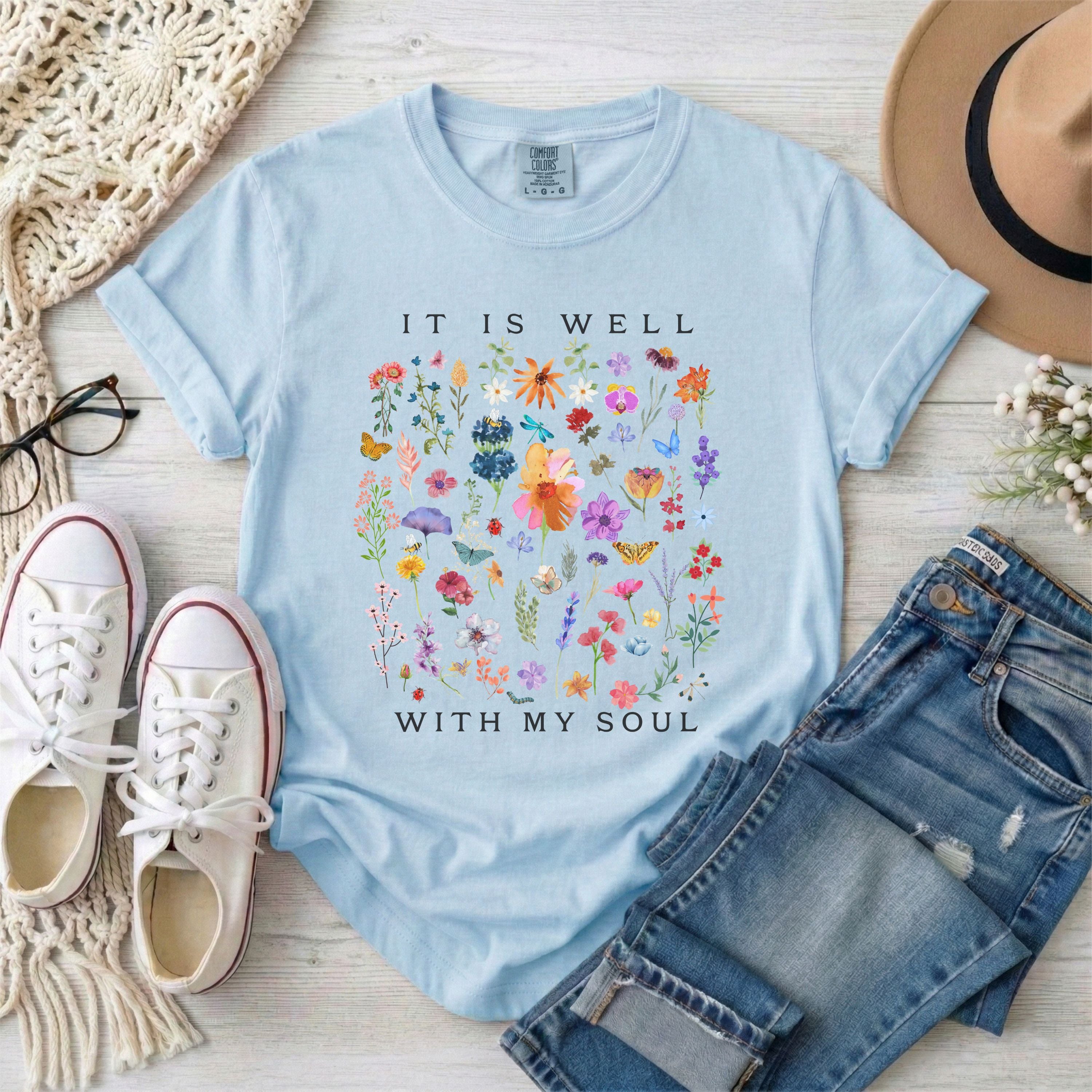 It Is Well With My Soul Floral T-Shirt