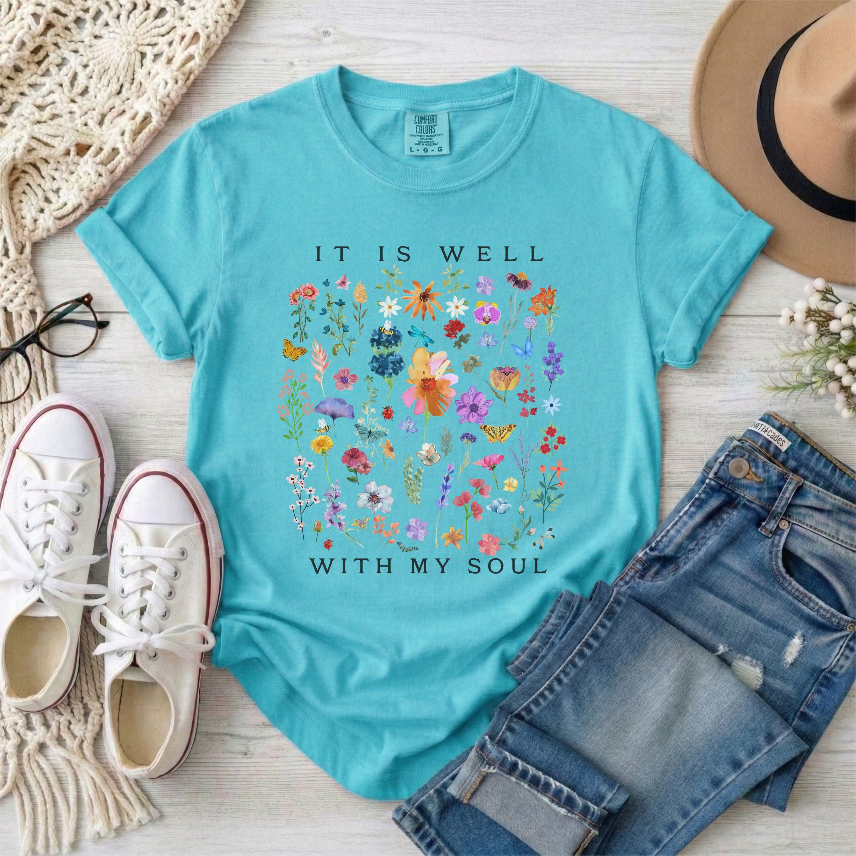It Is Well With My Soul Floral T-Shirt