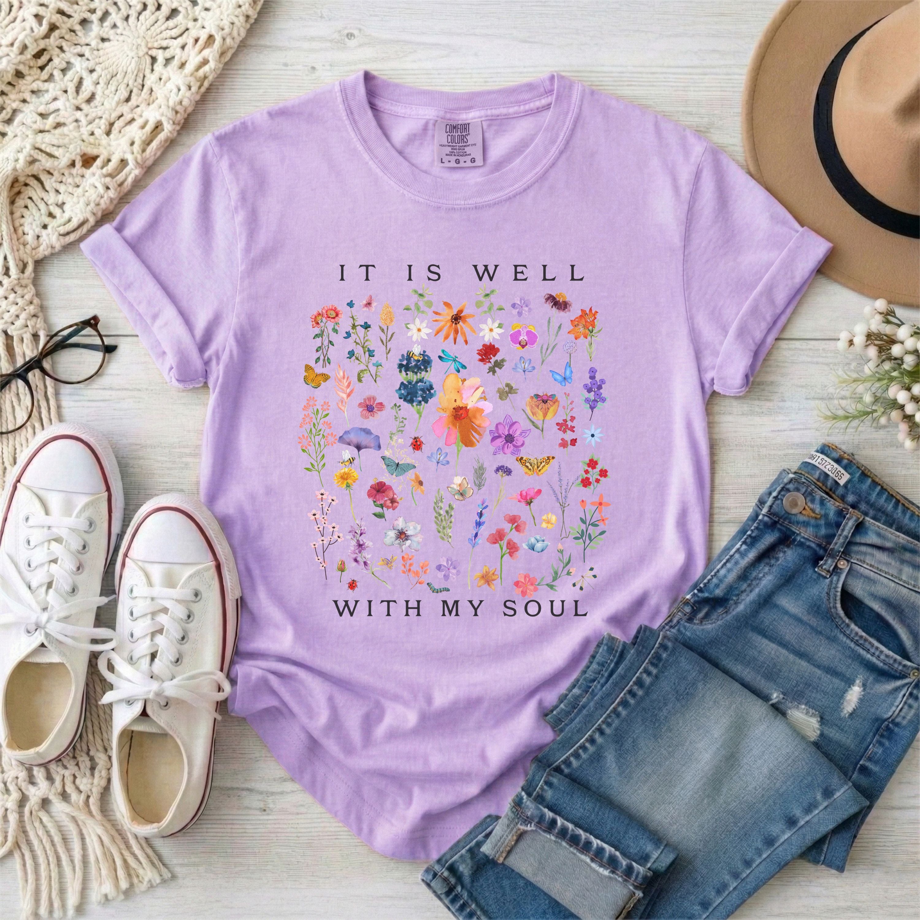 It Is Well With My Soul Floral T-Shirt