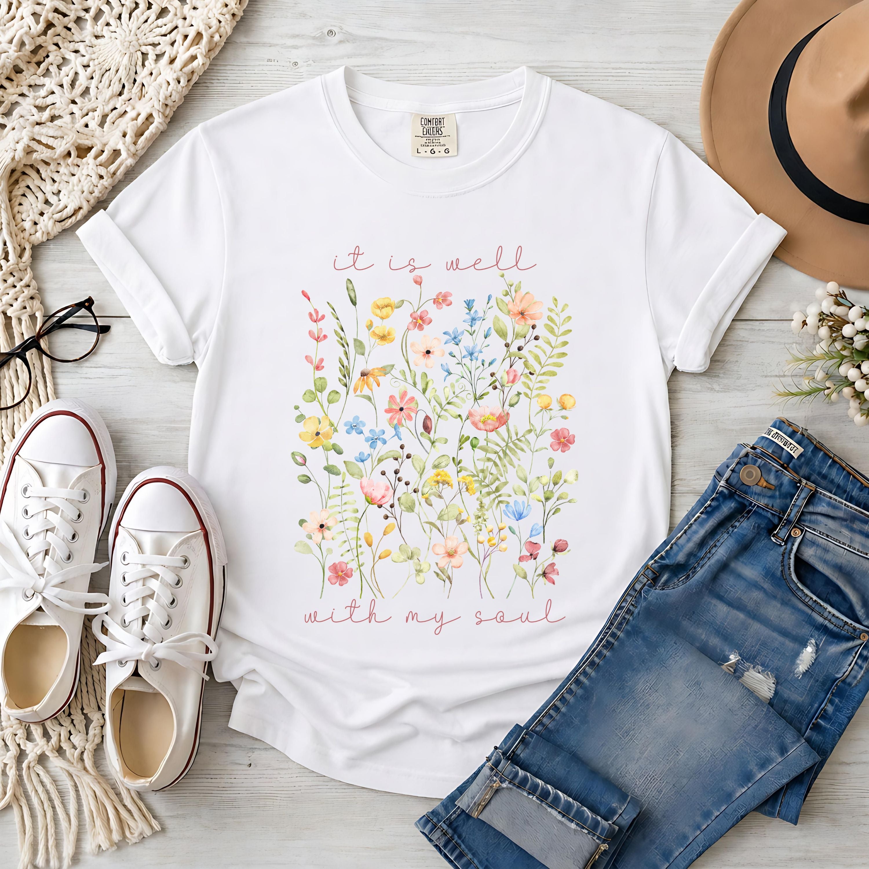 It is Well With My Soul Wildflowers T-Shirt