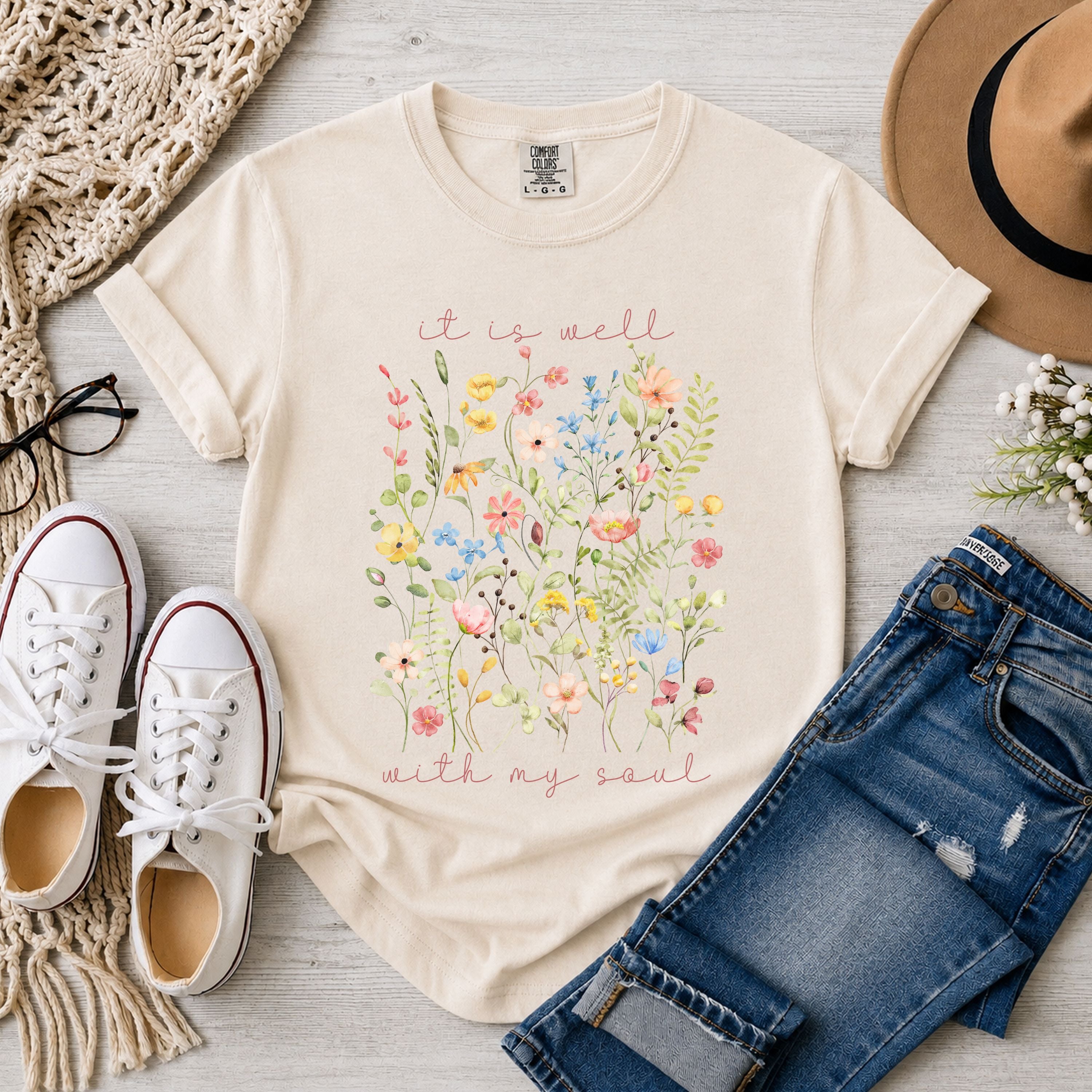It is Well With My Soul Wildflowers T-Shirt