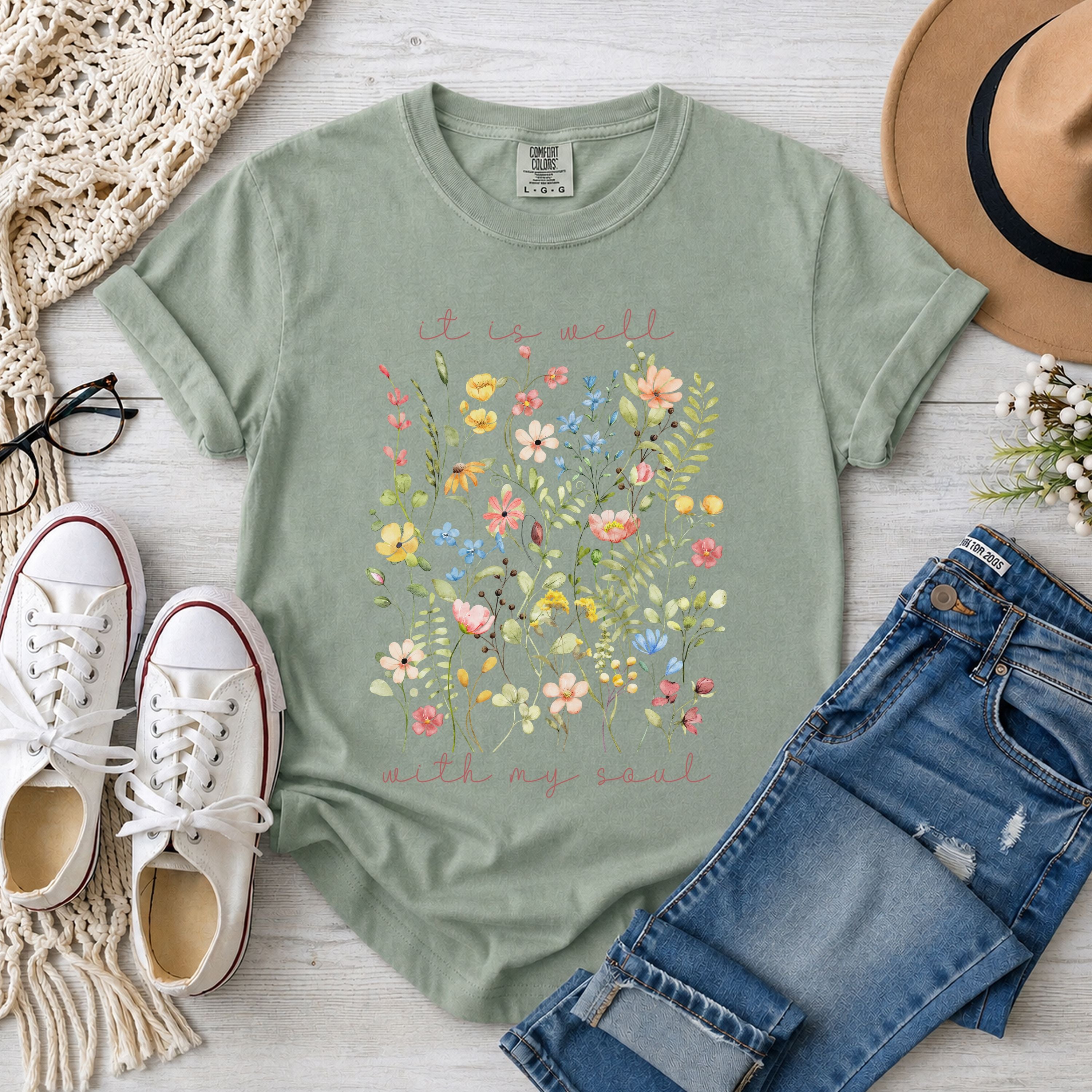 It is Well With My Soul Wildflowers T-Shirt