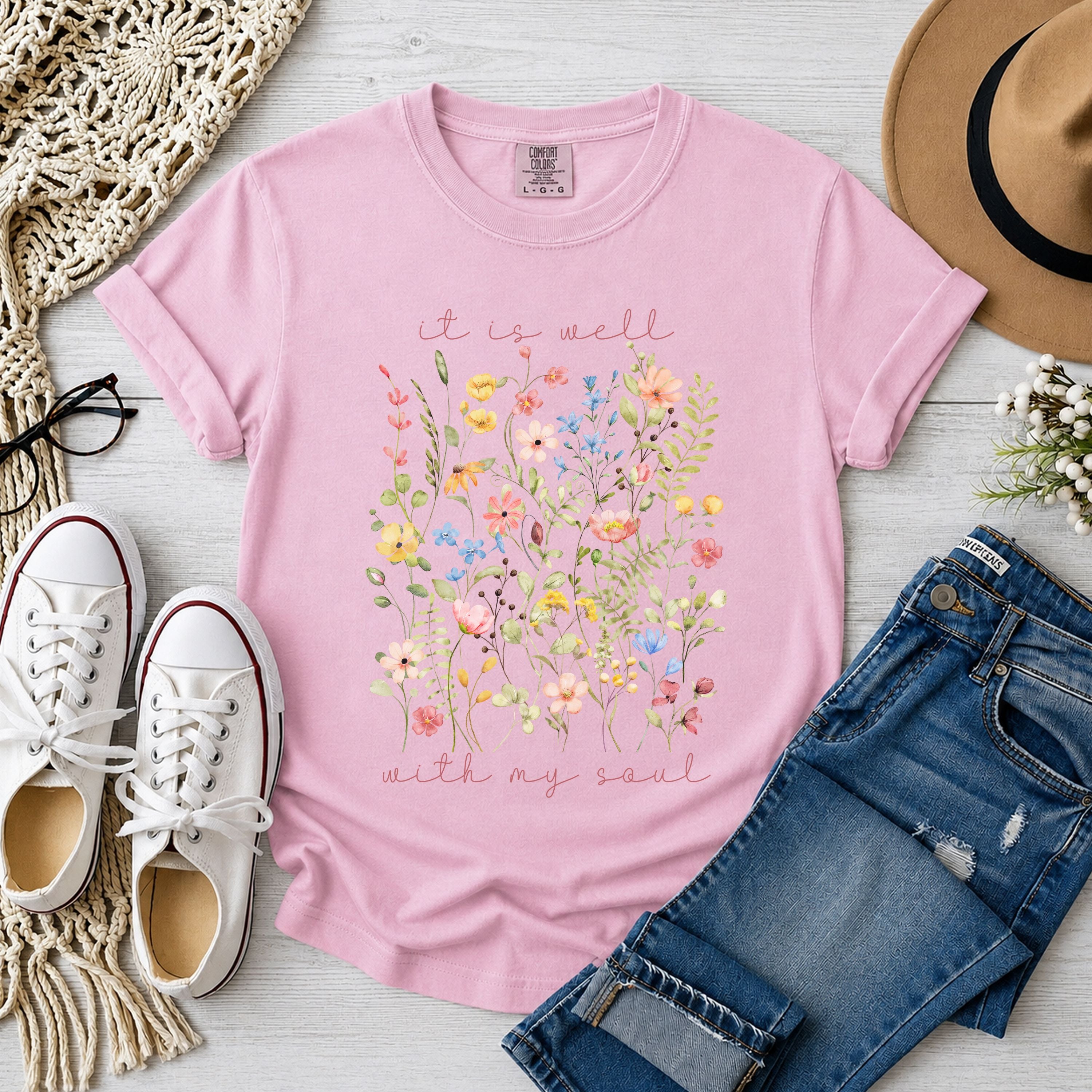 It is Well With My Soul Wildflowers T-Shirt