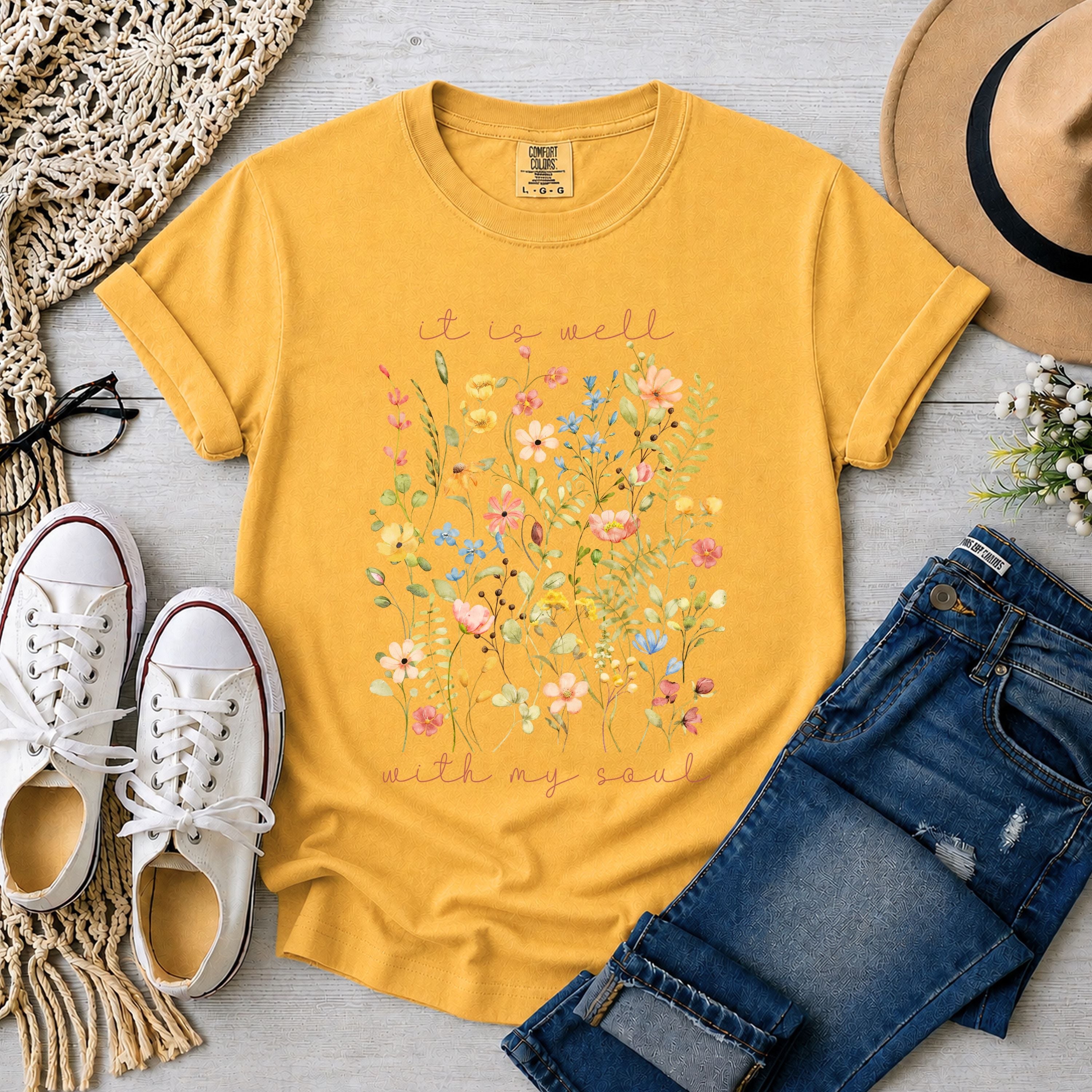 It is Well With My Soul Wildflowers T-Shirt