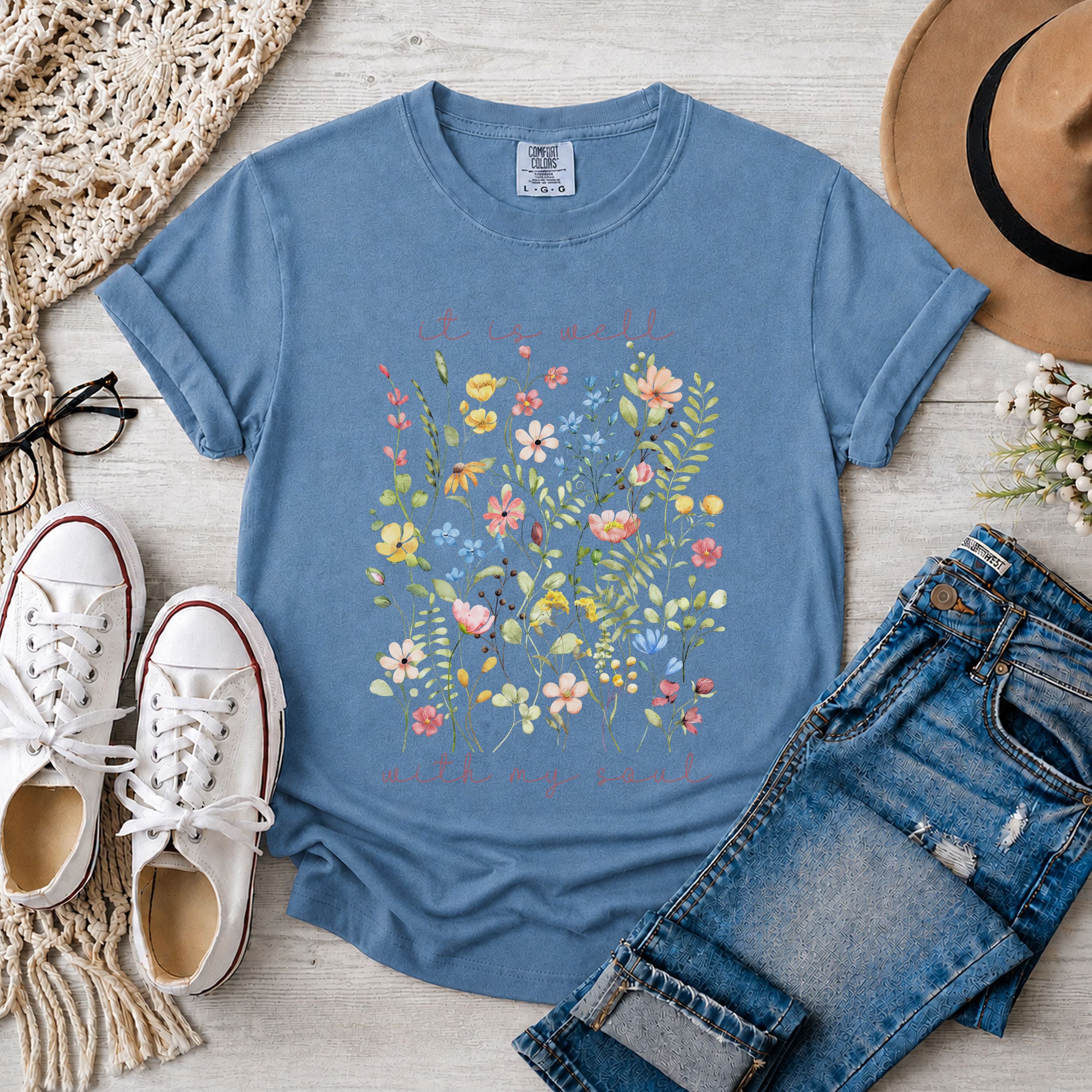 It is Well With My Soul Wildflowers T-Shirt