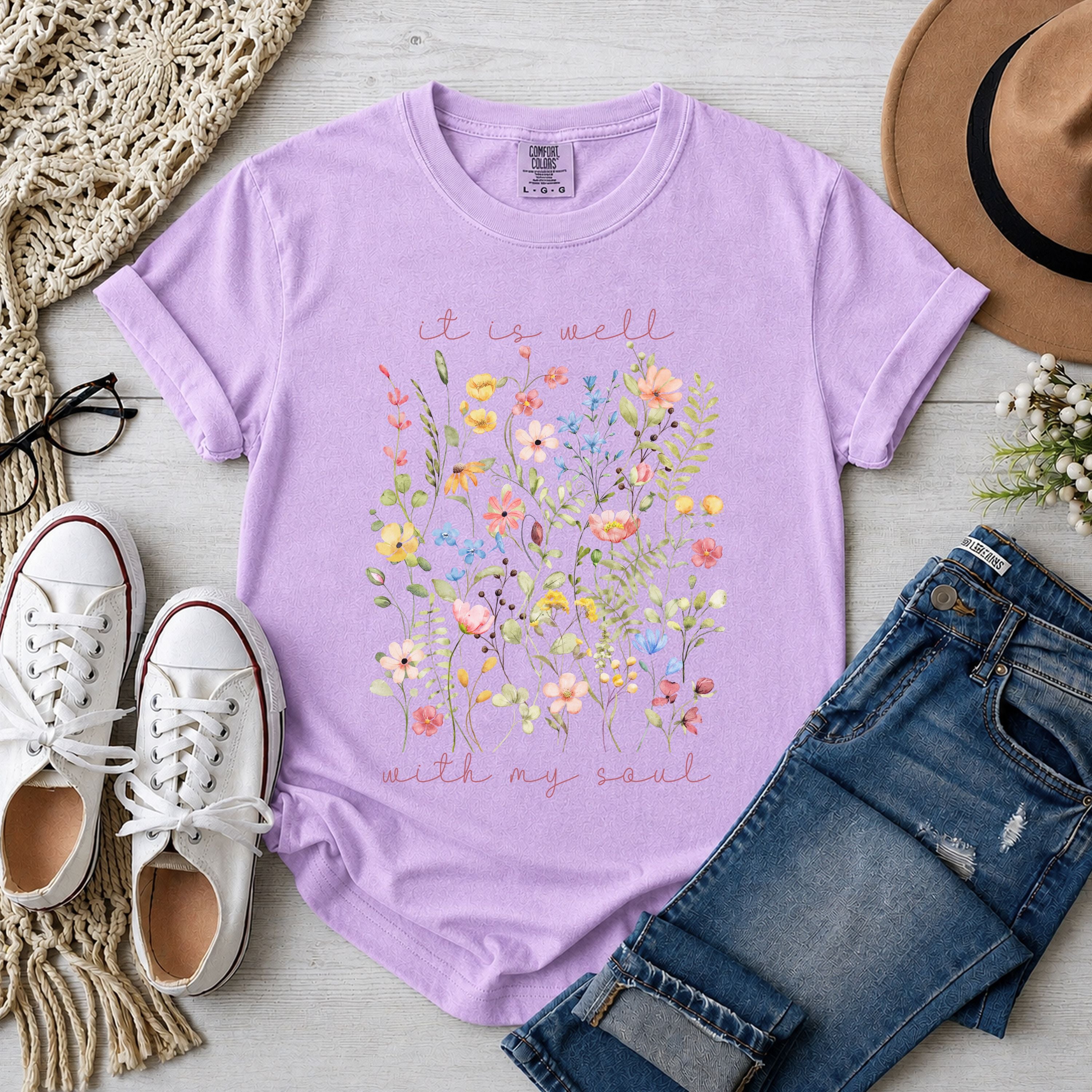 It is Well With My Soul Wildflowers T-Shirt