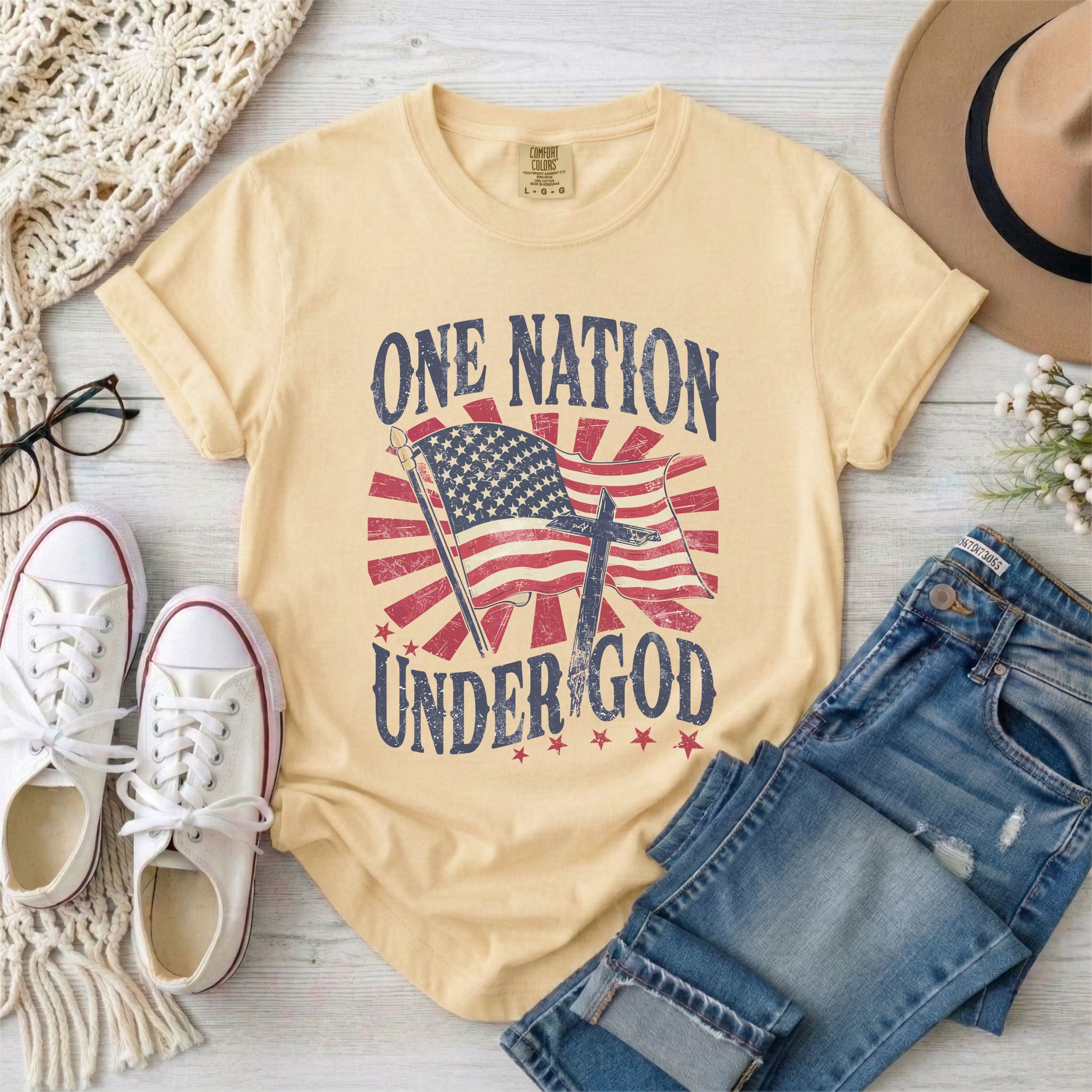One Nation Under God Patriotic Christian T-Shirt