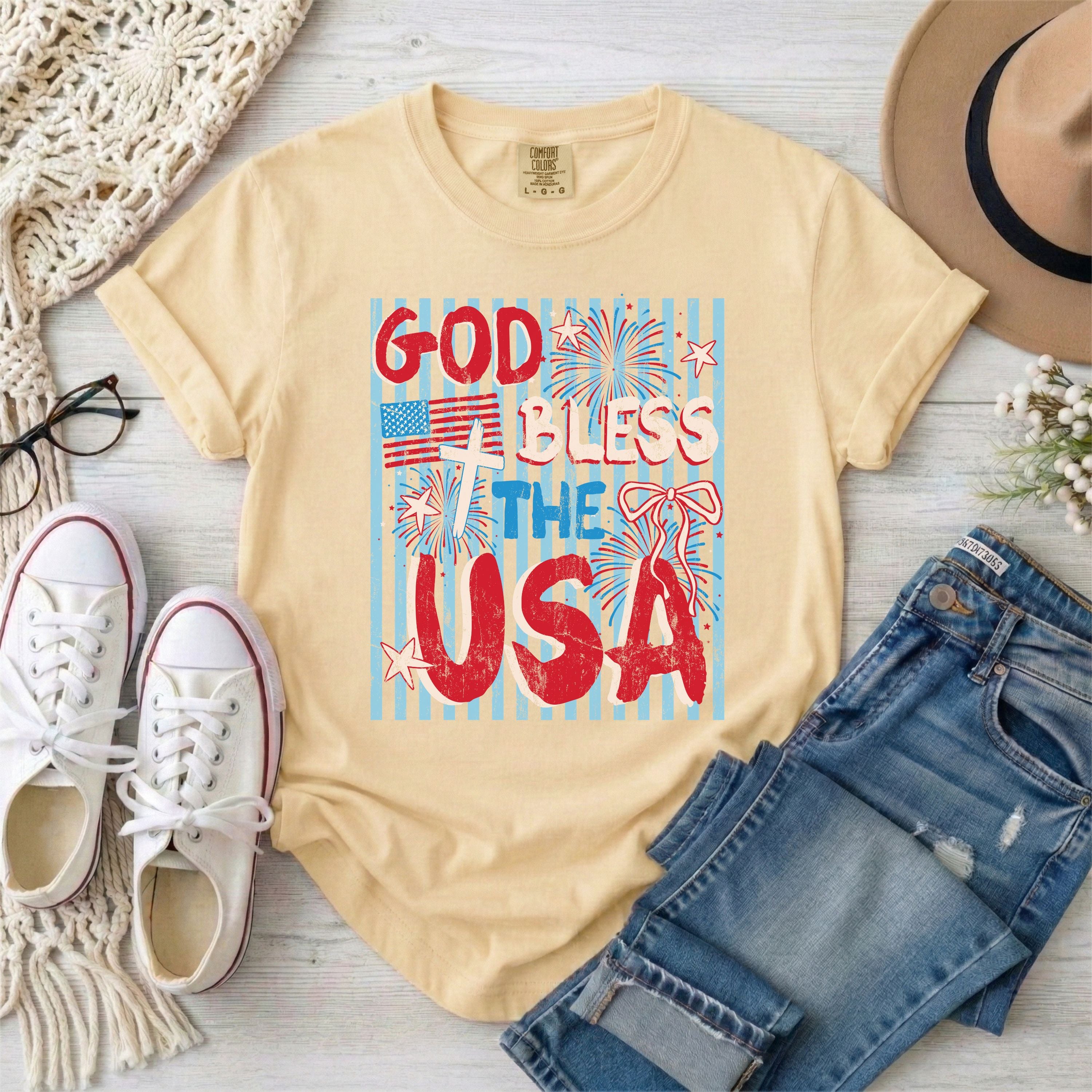 God Bless The USA Stripes T-Shirt