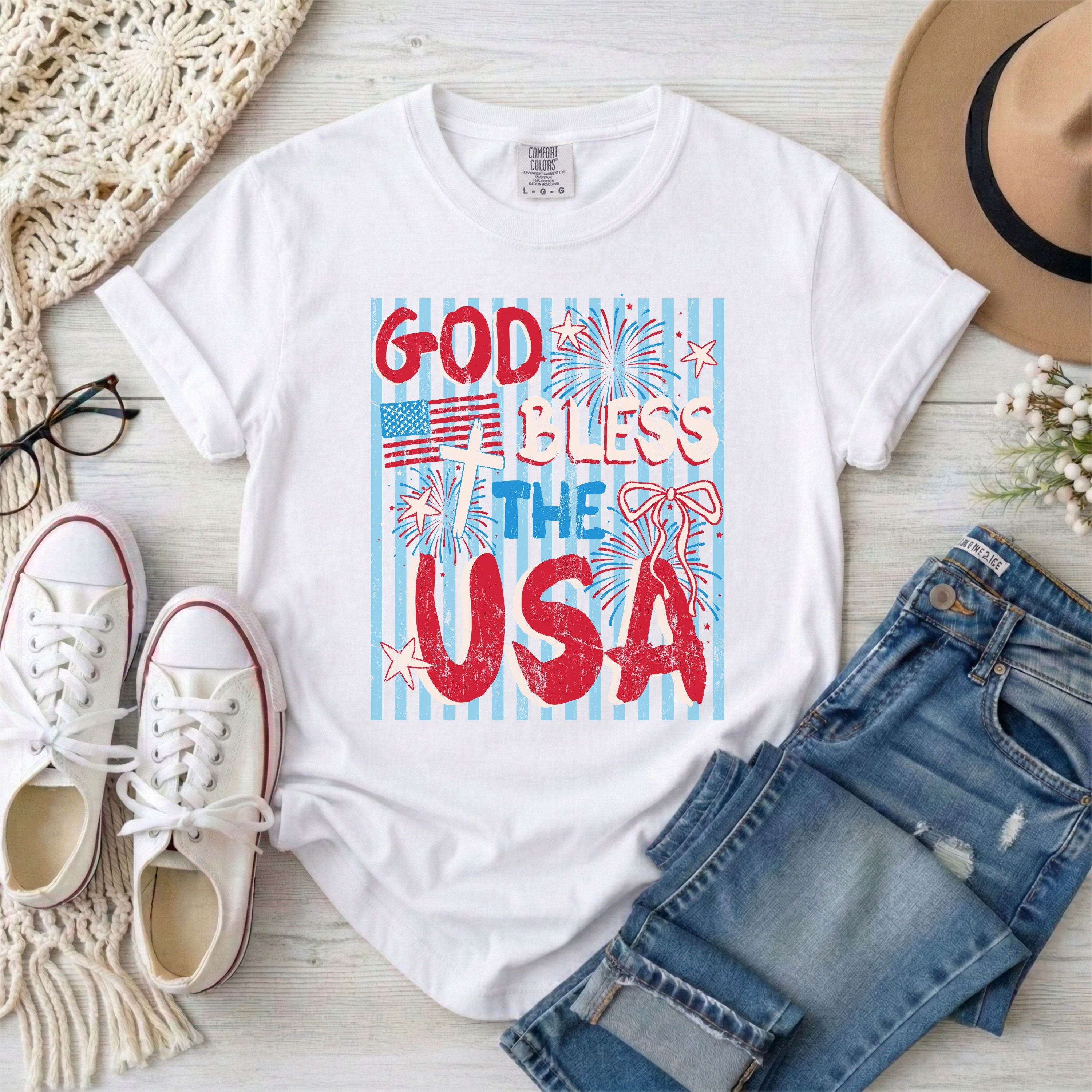 God Bless The USA Stripes T-Shirt