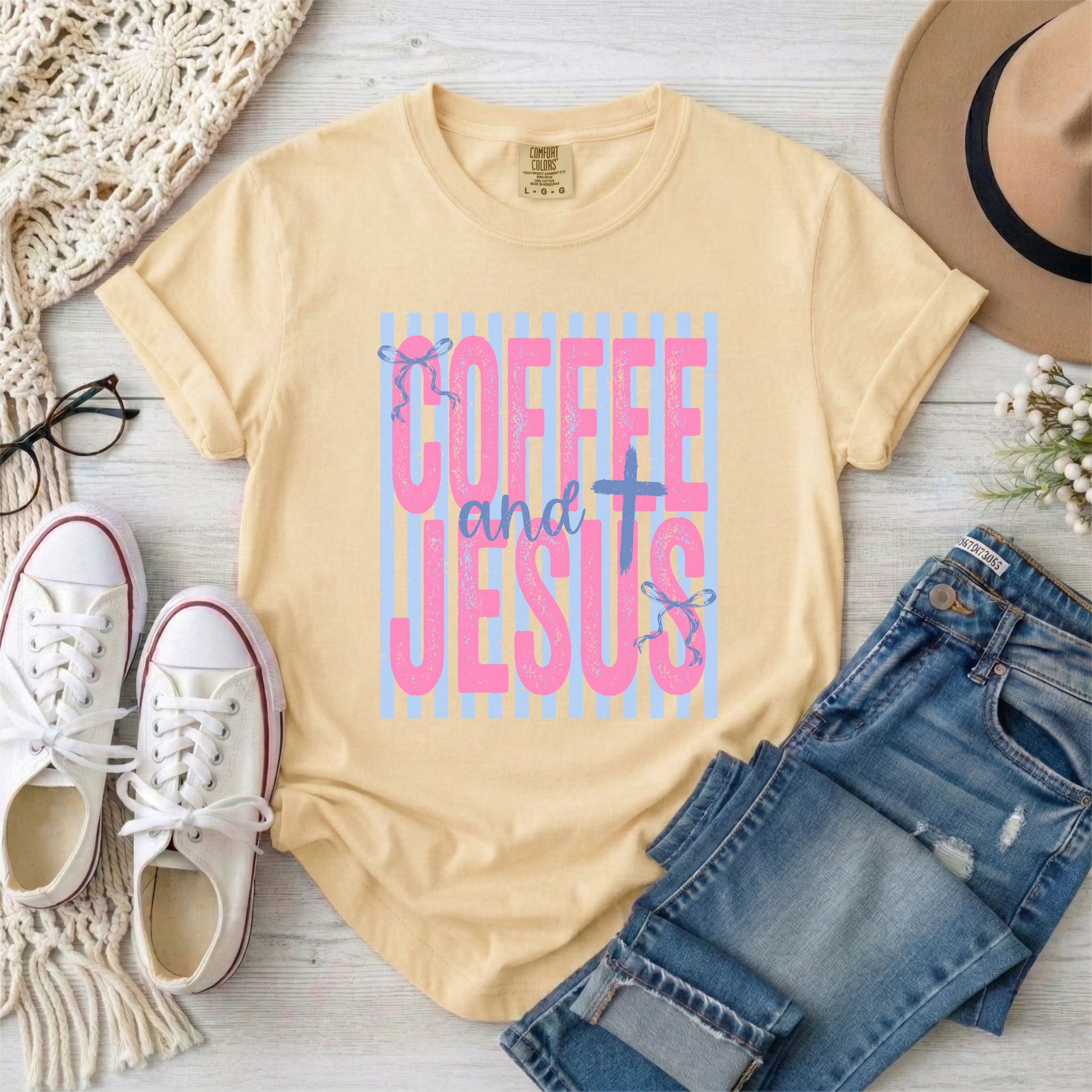 Coffee and Jesus Trendy Stripes T-Shirt