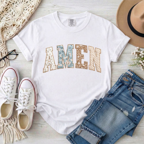 Amen Faux Patchwork T-Shirt