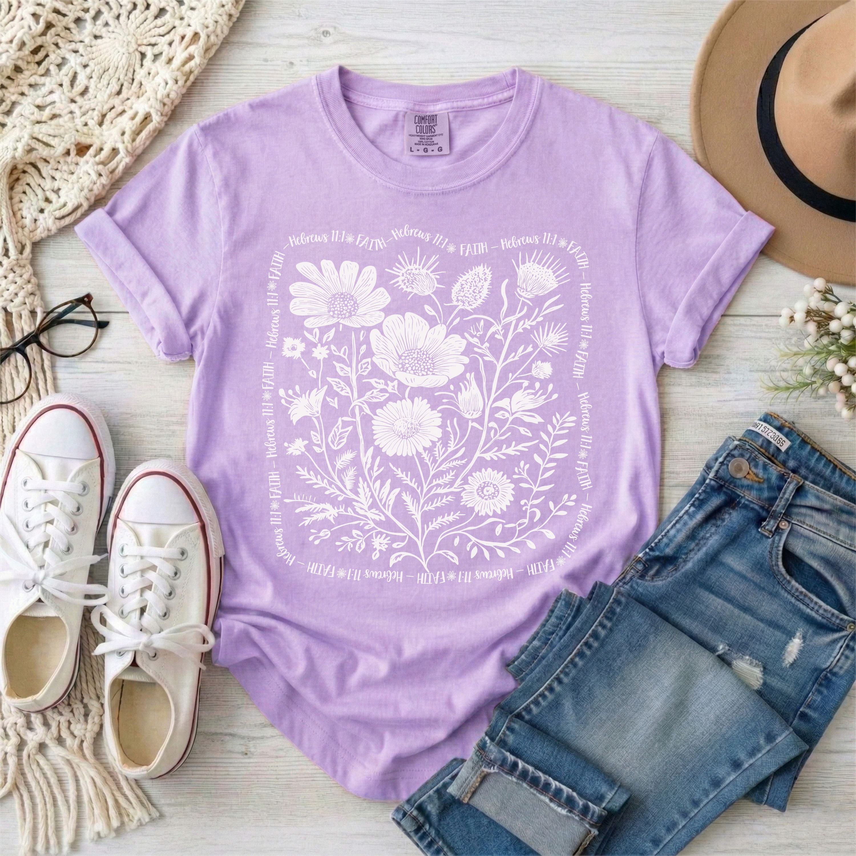 Faith - Hebrews 11:1 Wildflowers T-Shirt