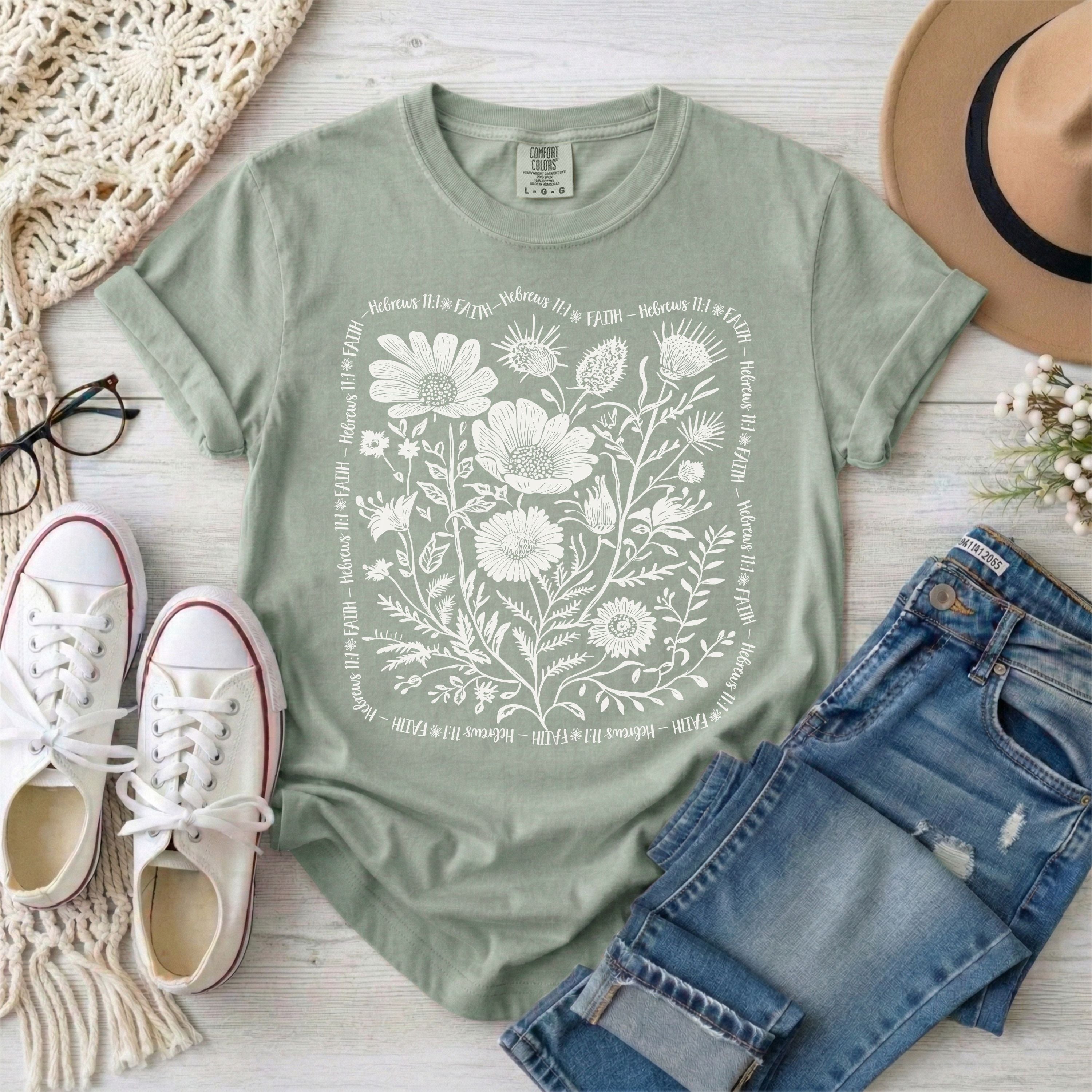Faith - Hebrews 11:1 Wildflowers T-Shirt