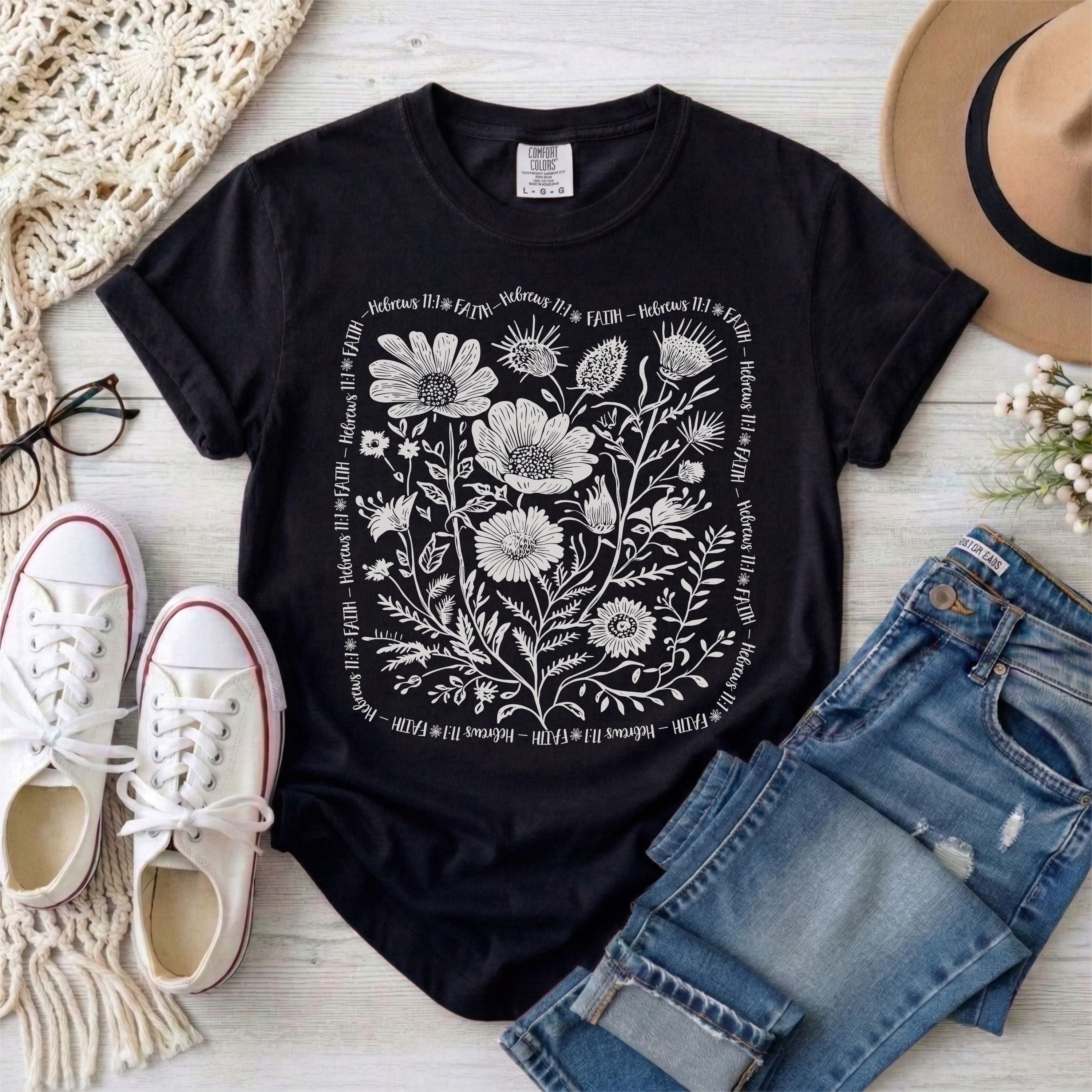Faith - Hebrews 11:1 Wildflowers T-Shirt