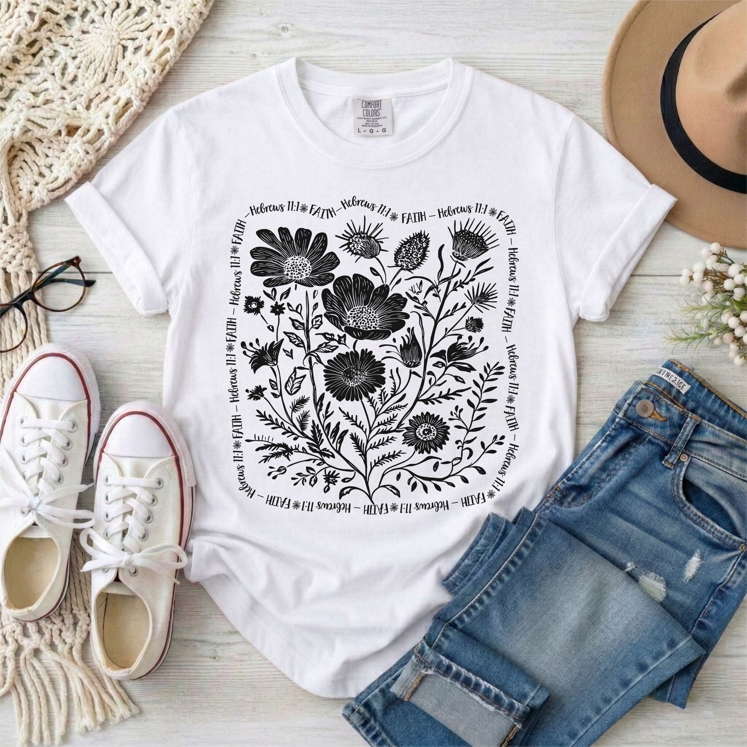 Faith - Hebrews 11:1 Wildflowers T-Shirt