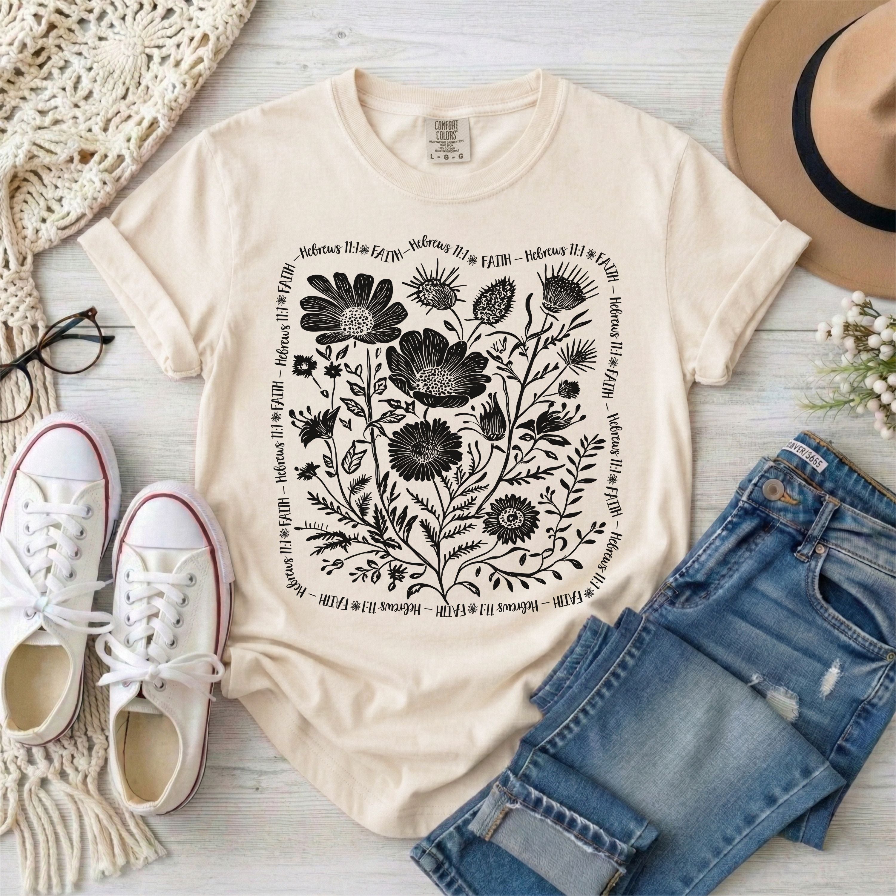 Faith - Hebrews 11:1 Wildflowers T-Shirt