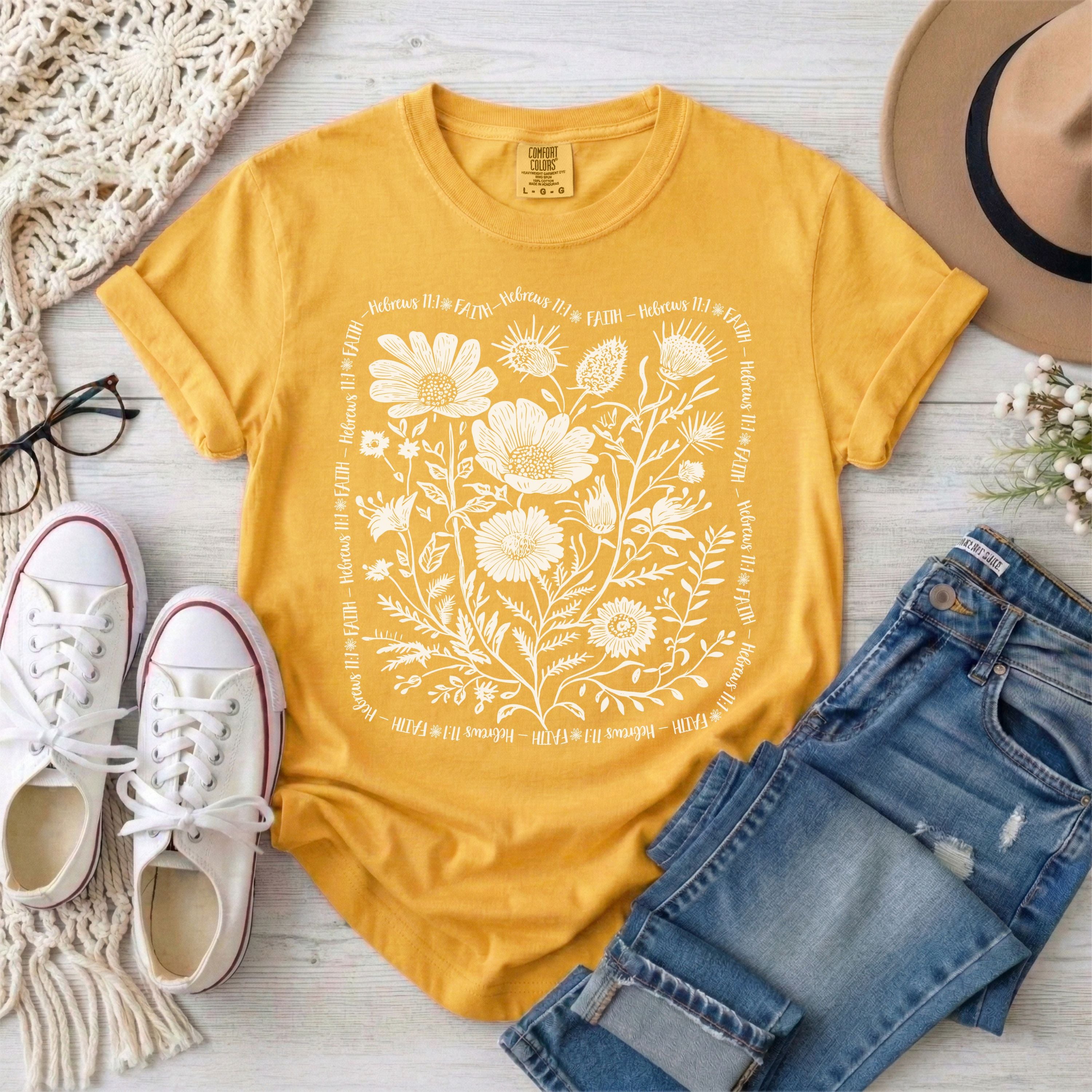 Faith - Hebrews 11:1 Wildflowers T-Shirt