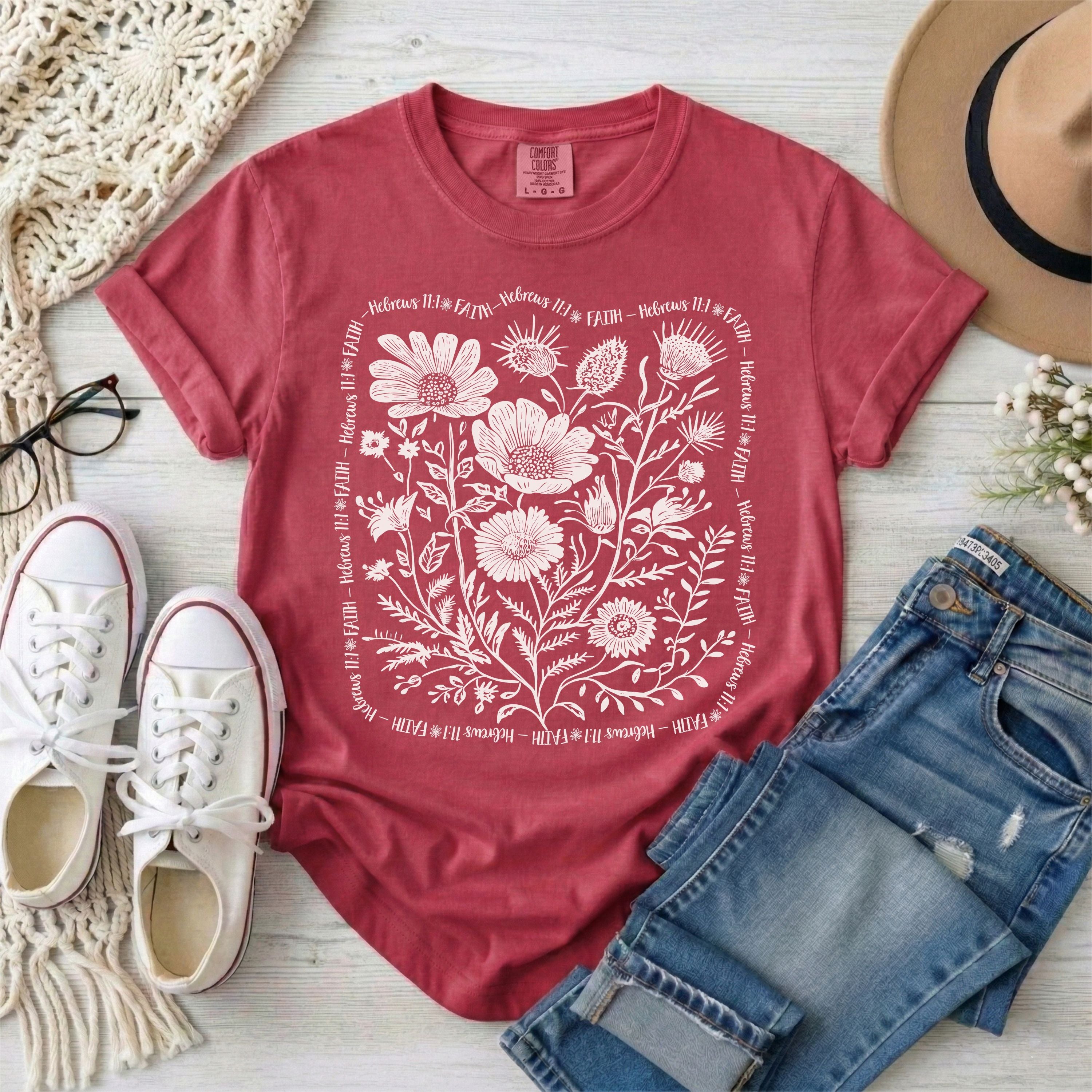 Faith - Hebrews 11:1 Wildflowers T-Shirt