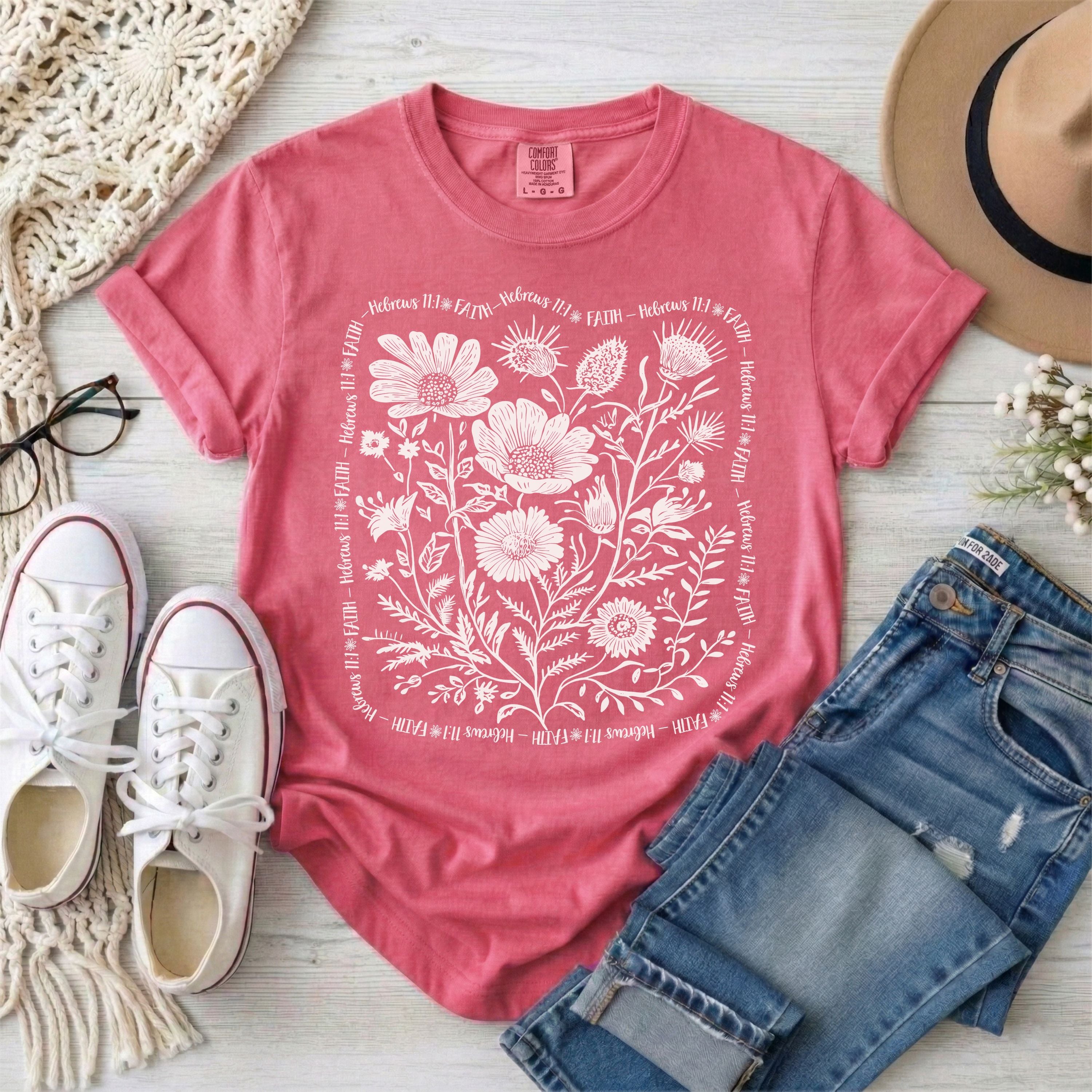 Faith - Hebrews 11:1 Wildflowers T-Shirt