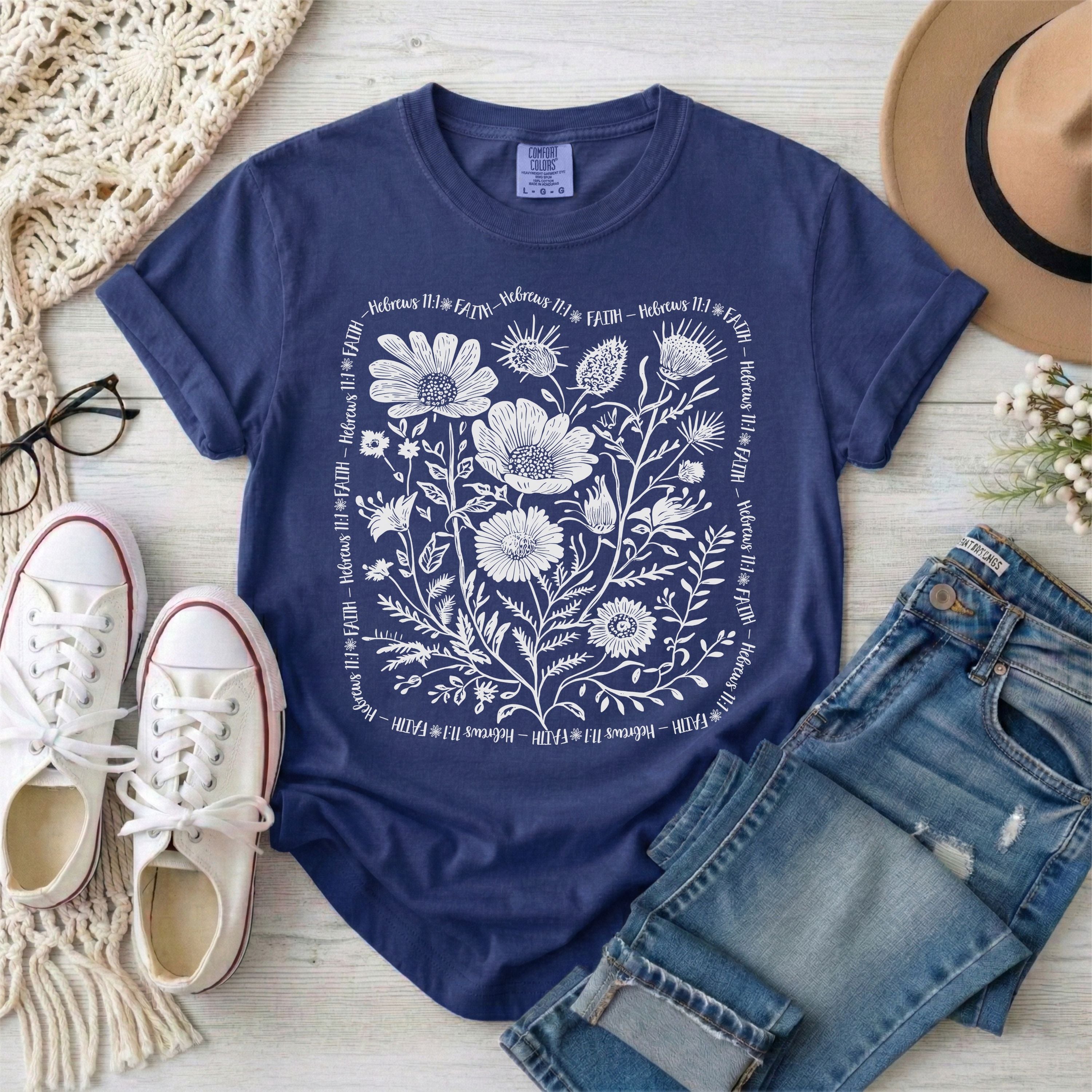 Faith - Hebrews 11:1 Wildflowers T-Shirt