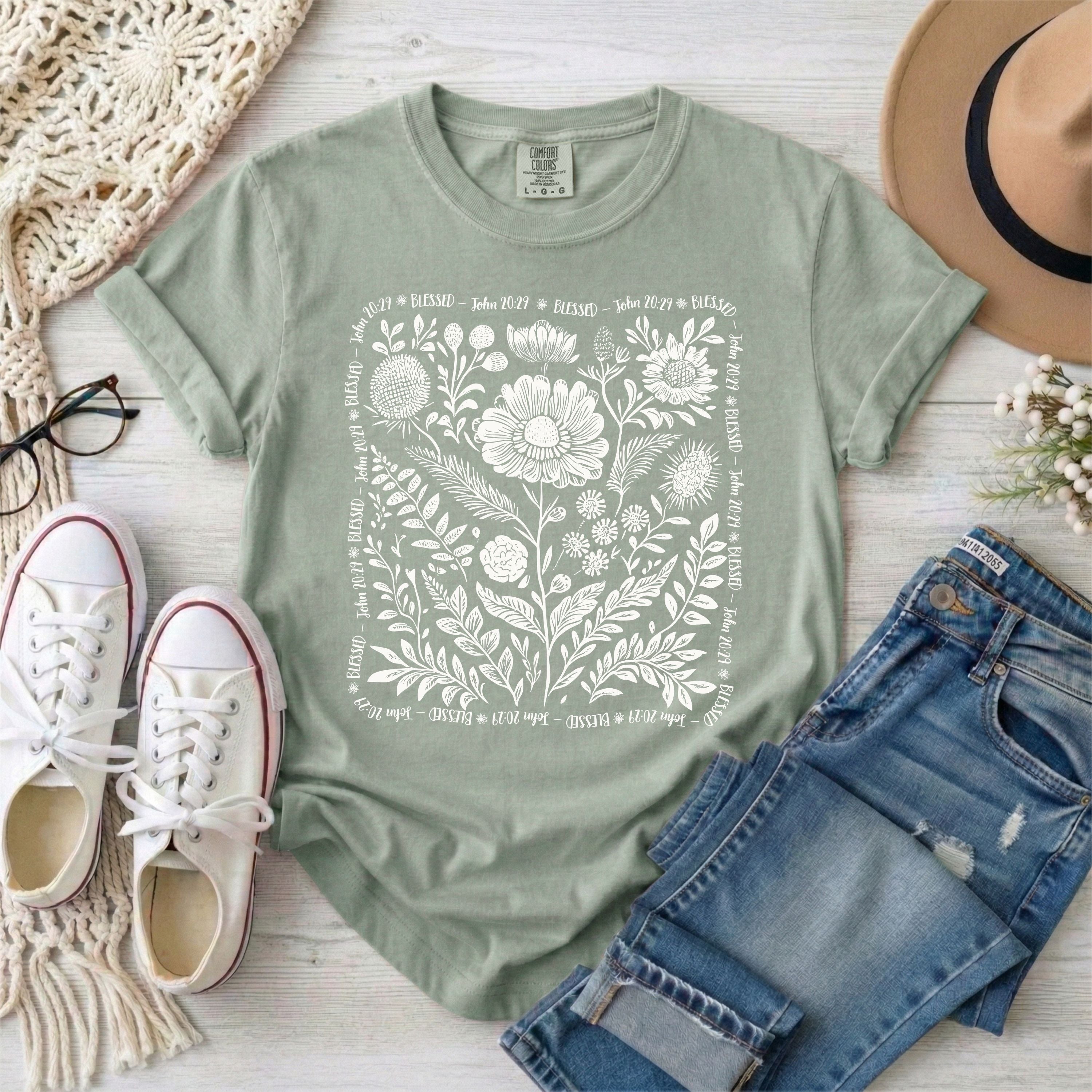 Blessed - John 20:29 Wildflowers T-Shirt