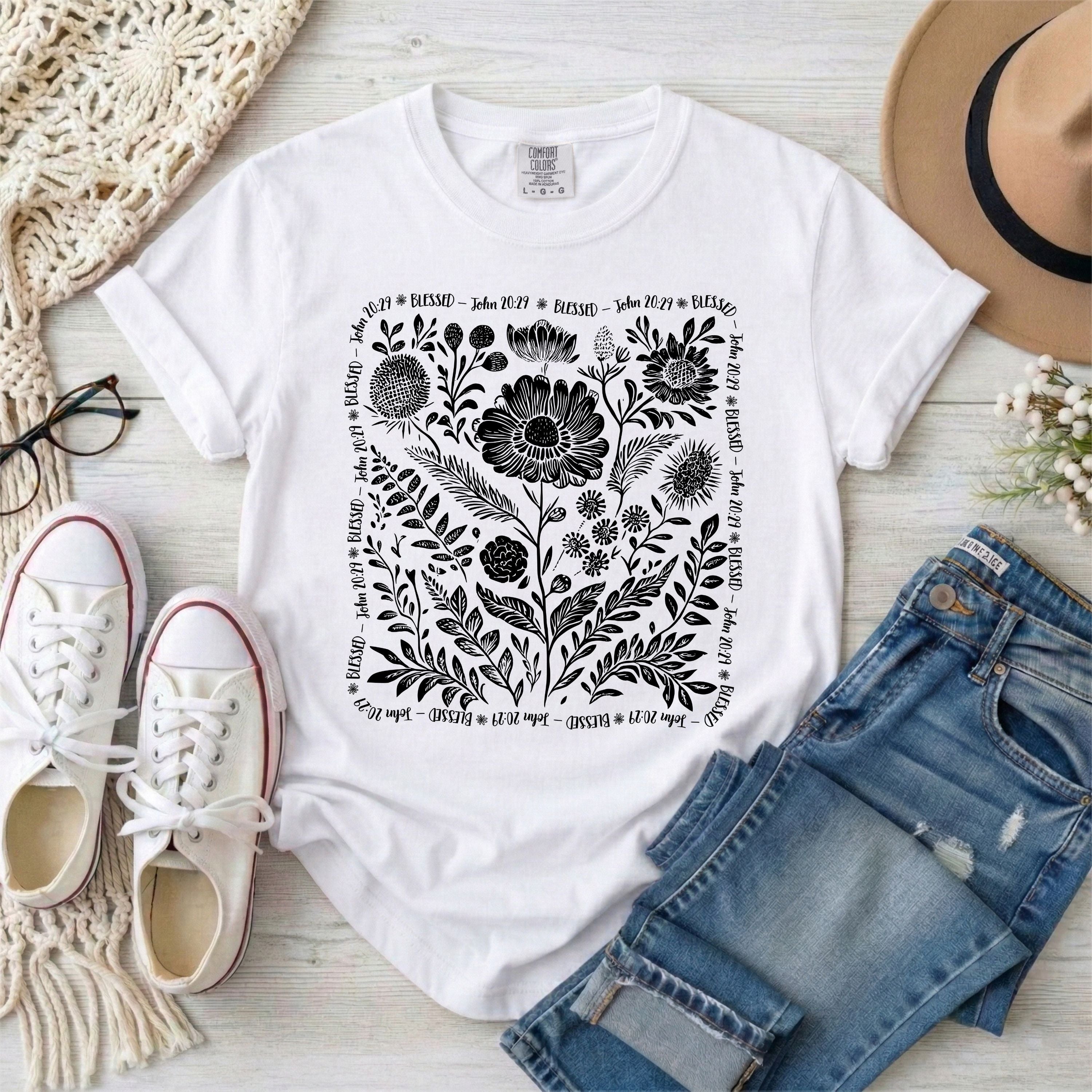 Blessed - John 20:29 Wildflowers T-Shirt