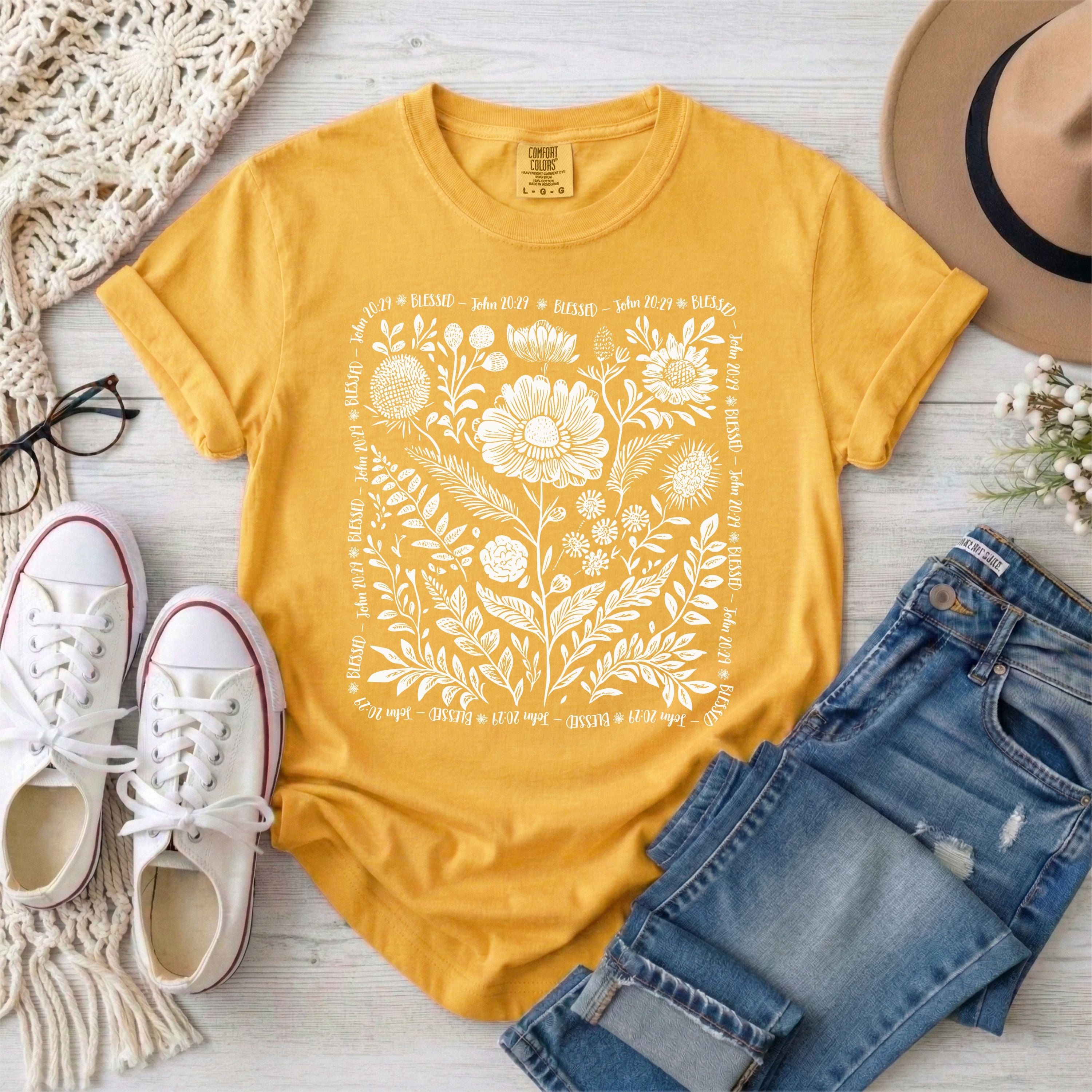 Blessed - John 20:29 Wildflowers T-Shirt