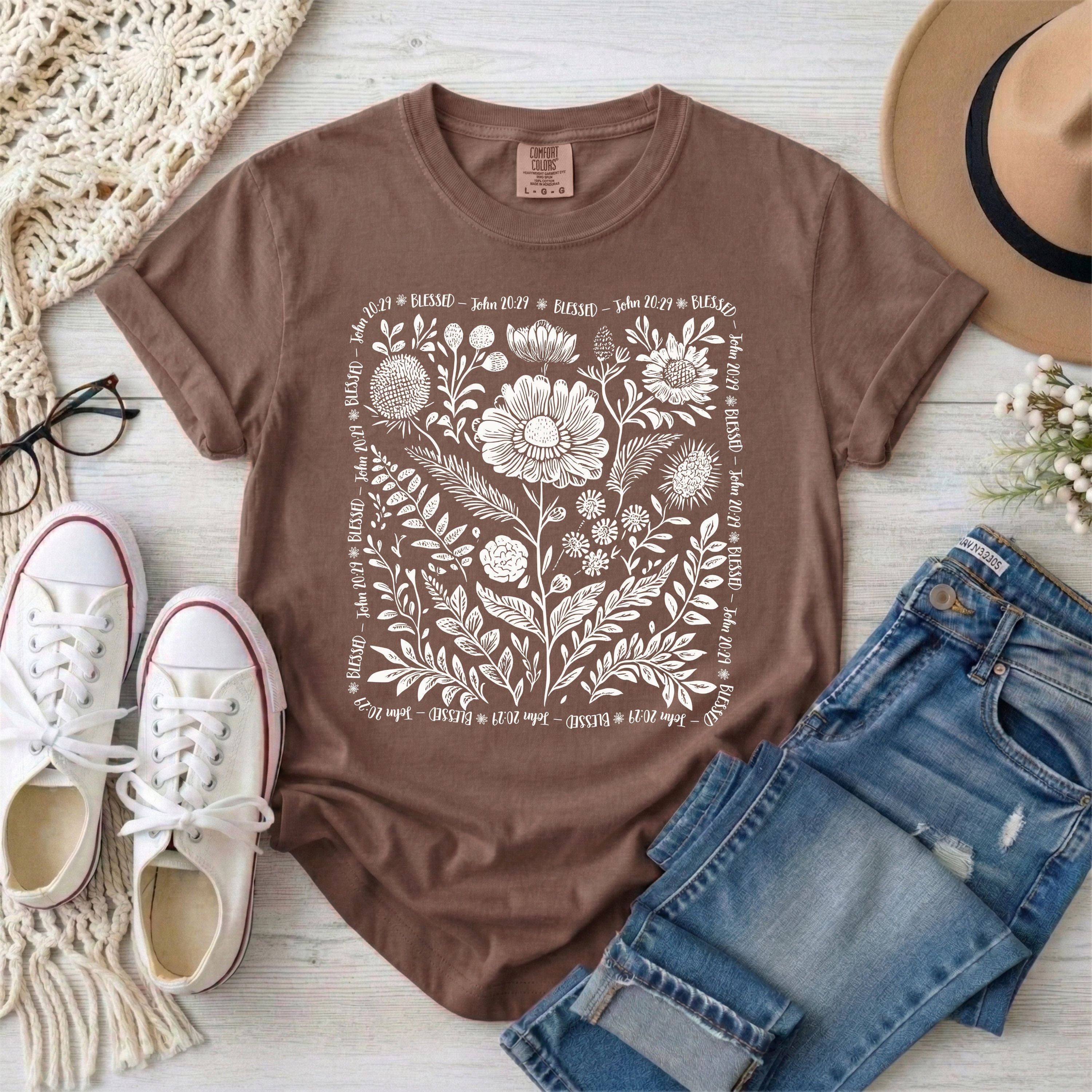 Blessed - John 20:29 Wildflowers T-Shirt
