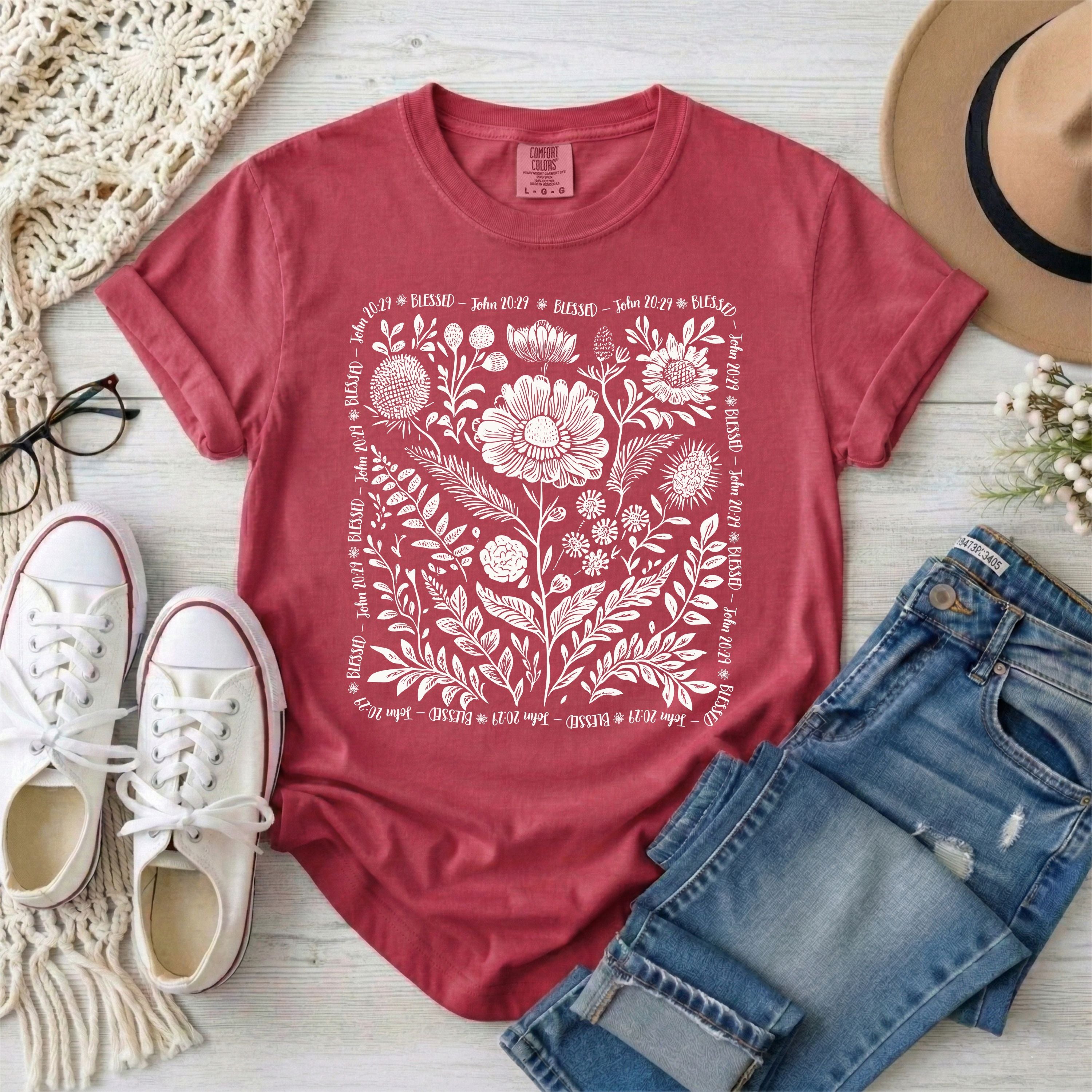 Blessed - John 20:29 Wildflowers T-Shirt