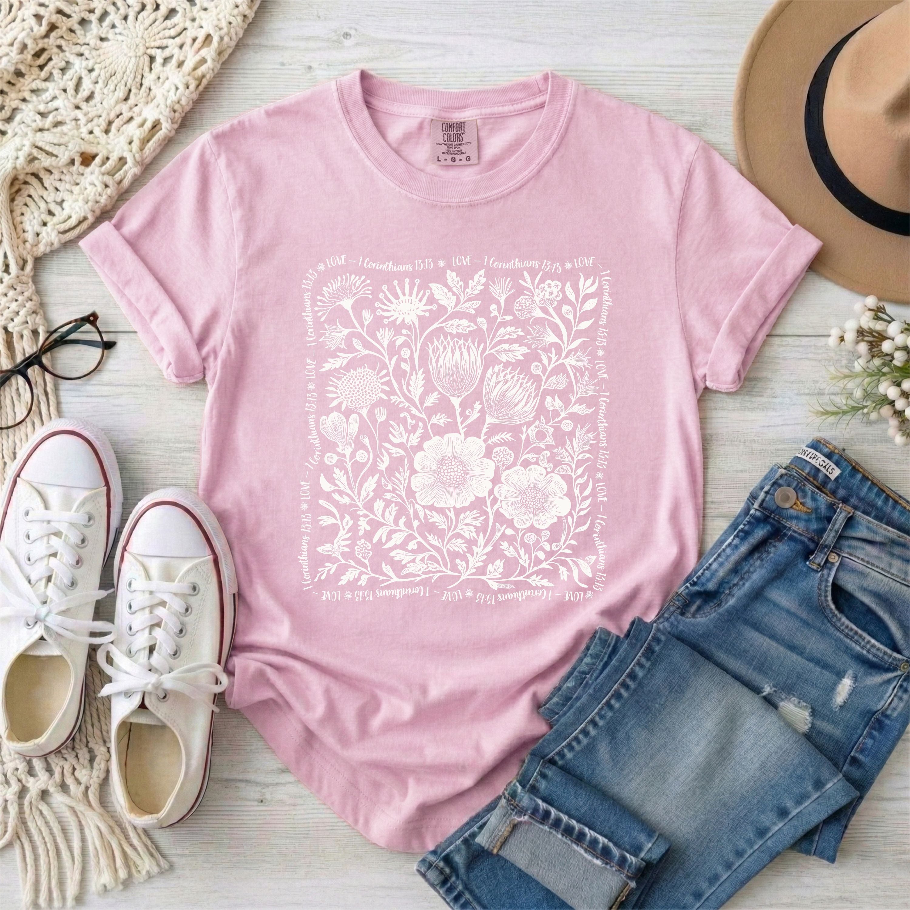 Love - 1 Corinthians 13:13 Wildflowers T-Shirt