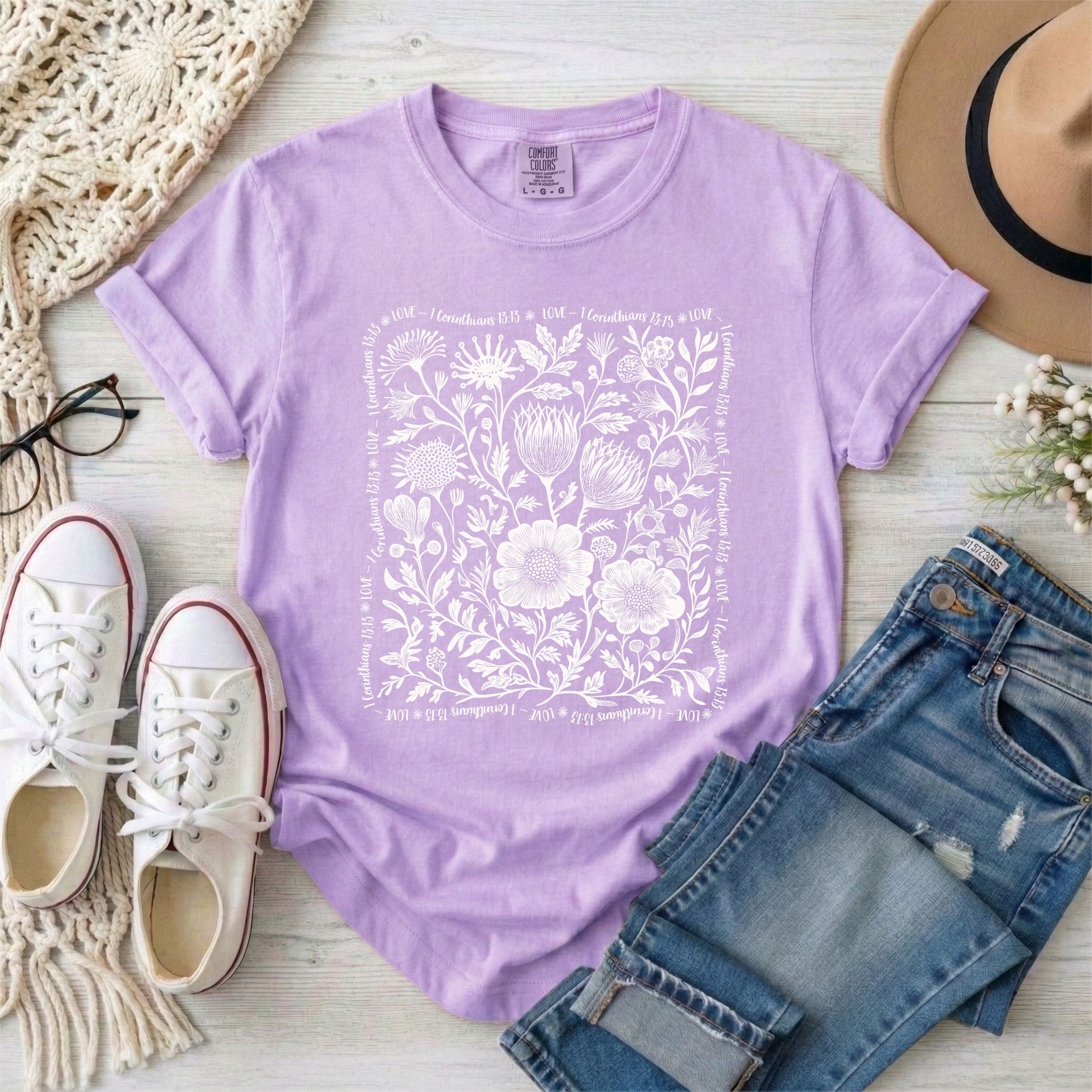 Love - 1 Corinthians 13:13 Wildflowers T-Shirt