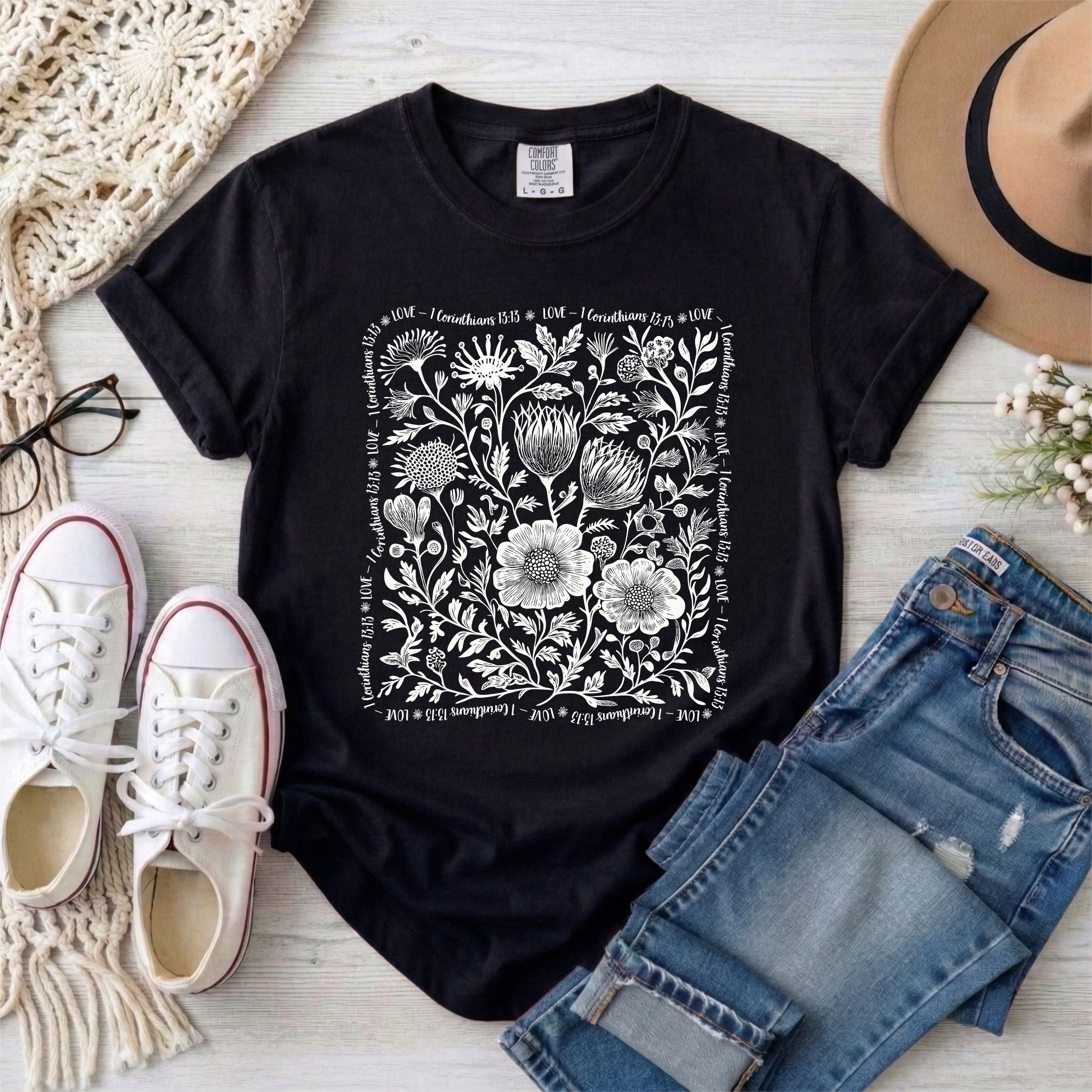 Love - 1 Corinthians 13:13 Wildflowers T-Shirt