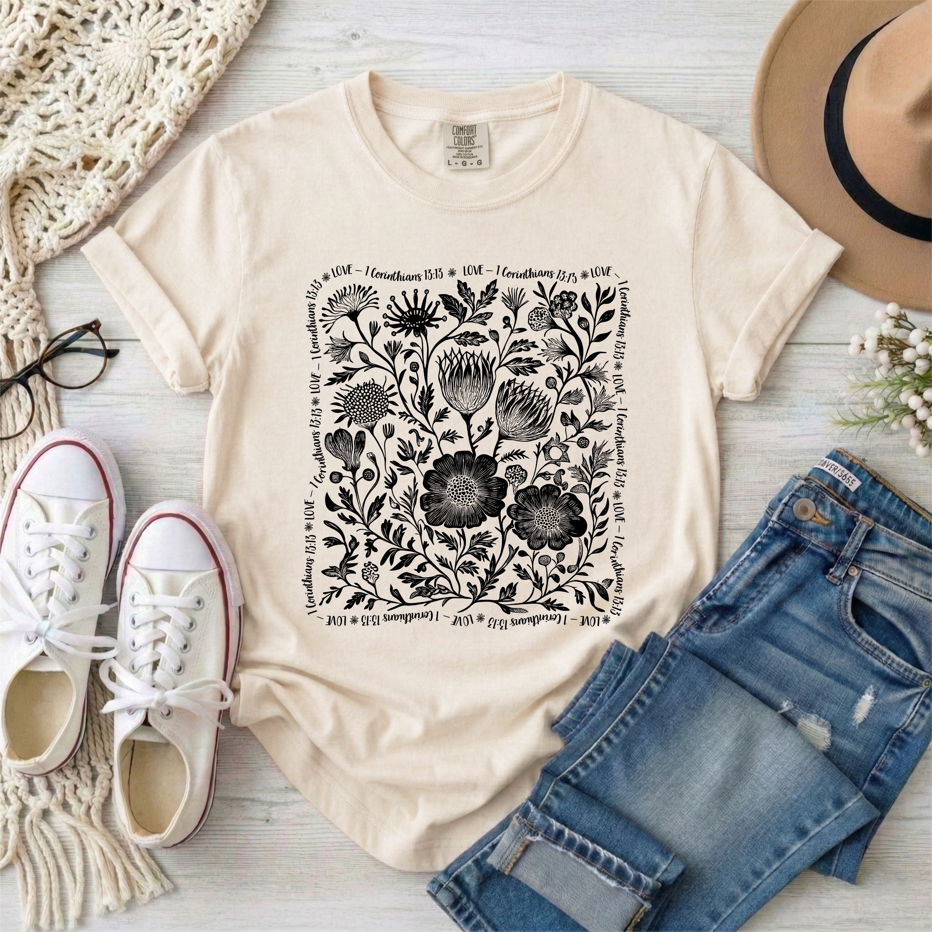Love - 1 Corinthians 13:13 Wildflowers T-Shirt