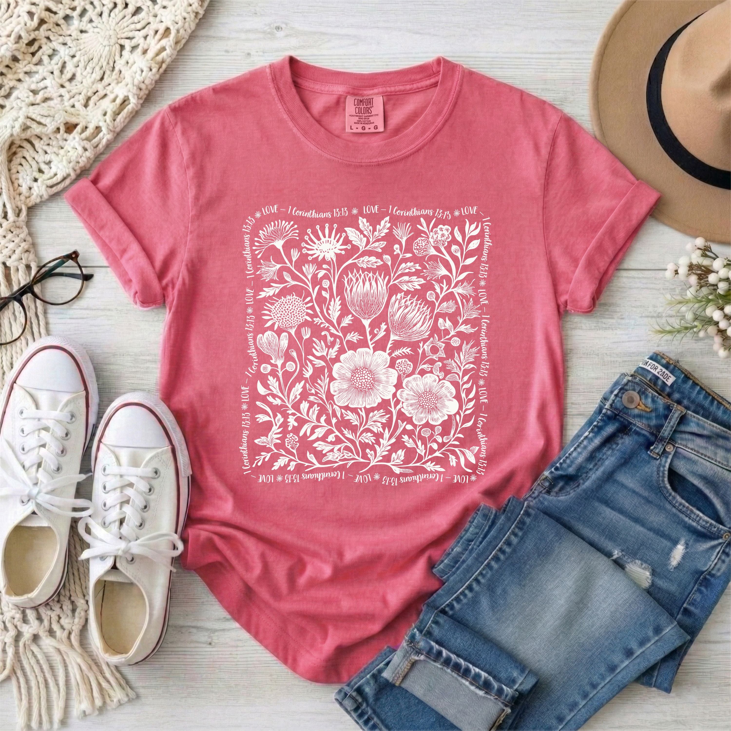 Love - 1 Corinthians 13:13 Wildflowers T-Shirt