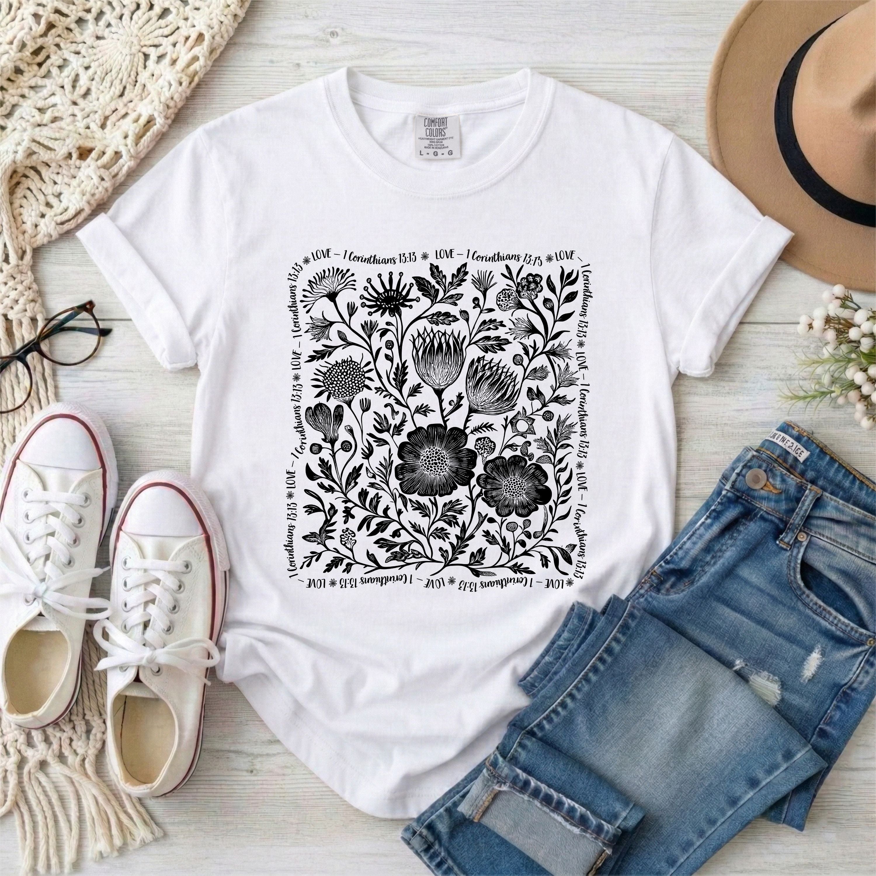 Love - 1 Corinthians 13:13 Wildflowers T-Shirt