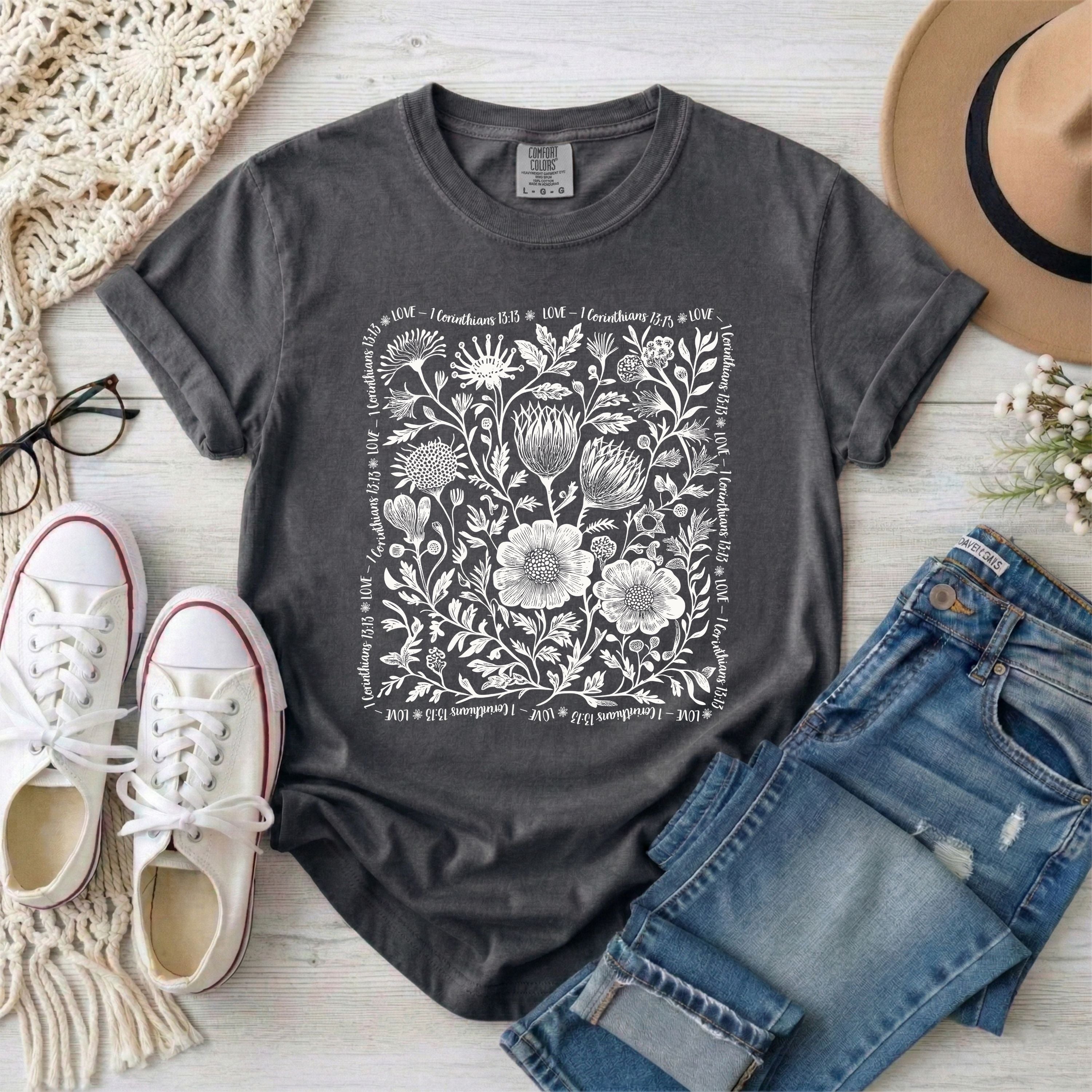 Love - 1 Corinthians 13:13 Wildflowers T-Shirt